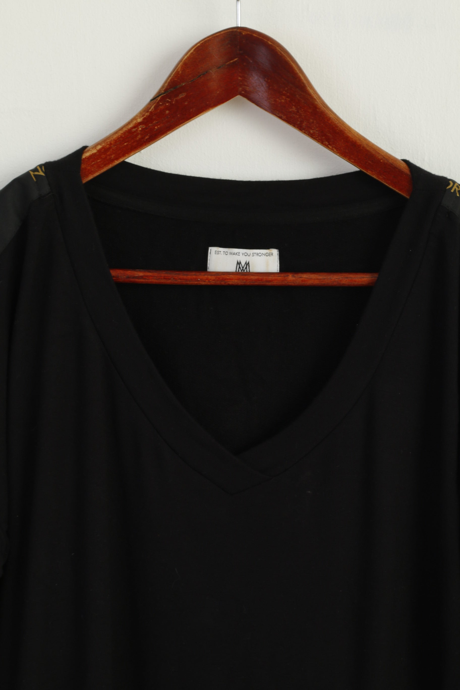 My Manifesto Women S Shirt Black Cotton Oversize Stretch V Neck Now or Never Top