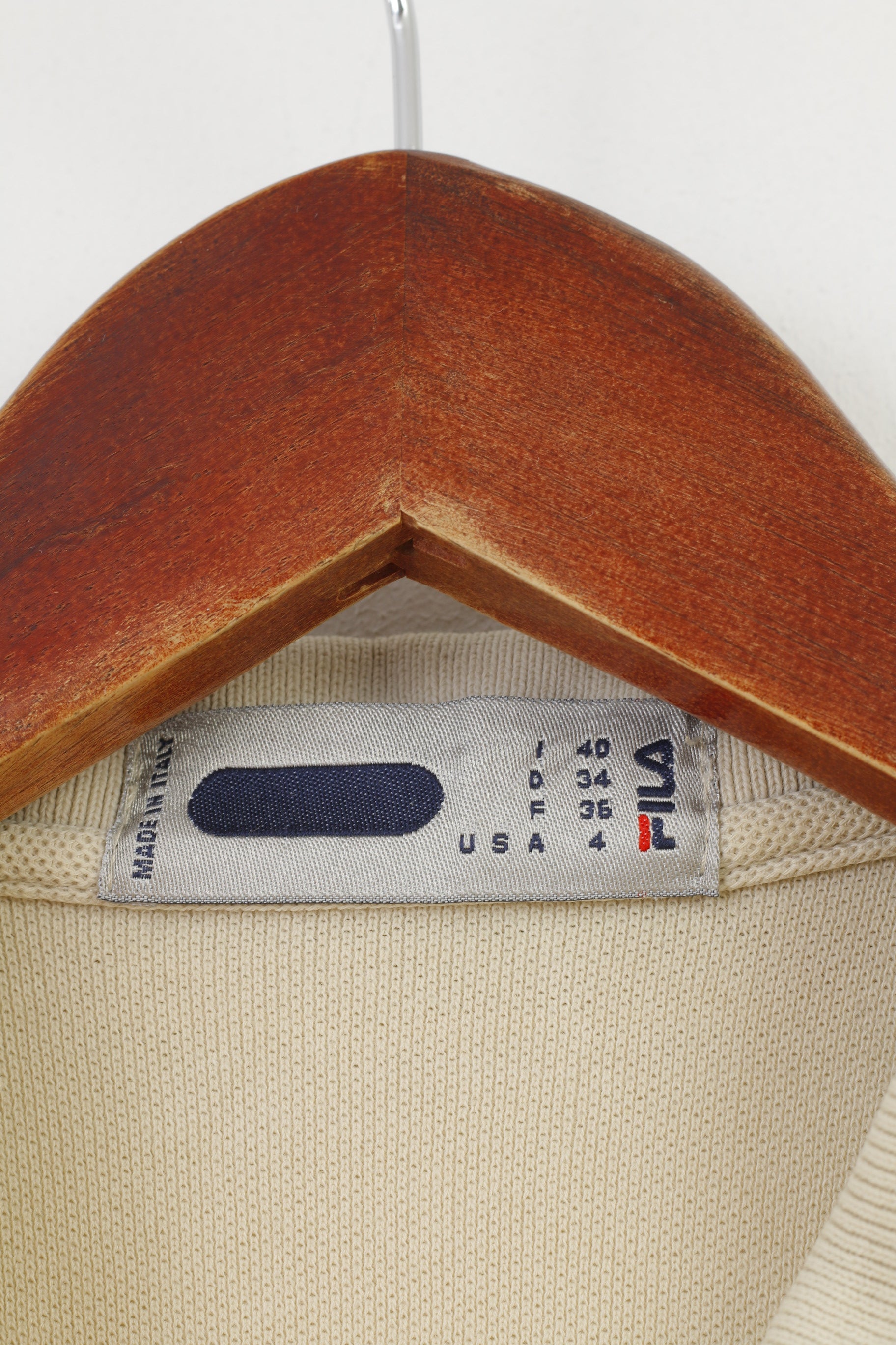 Polo Fila Donna S (XS) Top manica corta sportiva in cotone con colletto beige