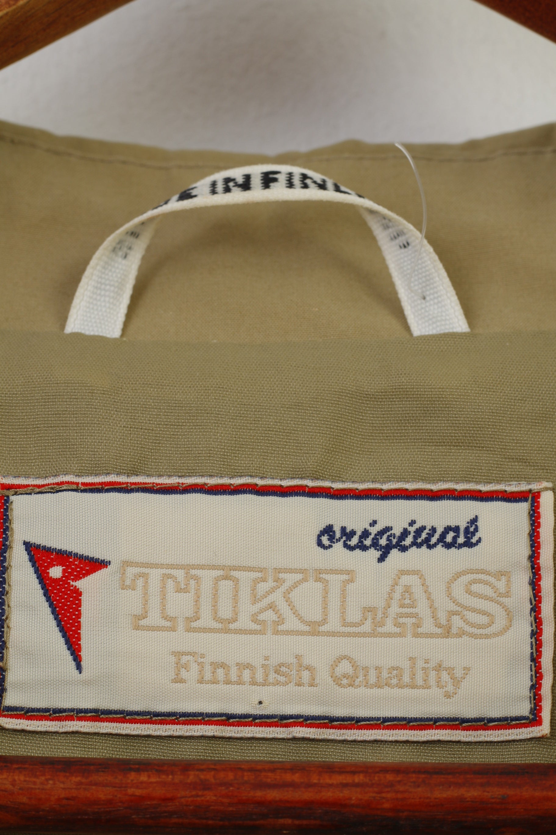 Tiklas Men M Jacket Olive Collar Full Zipper Finnish Quality Vintage Long Sleeve Top
