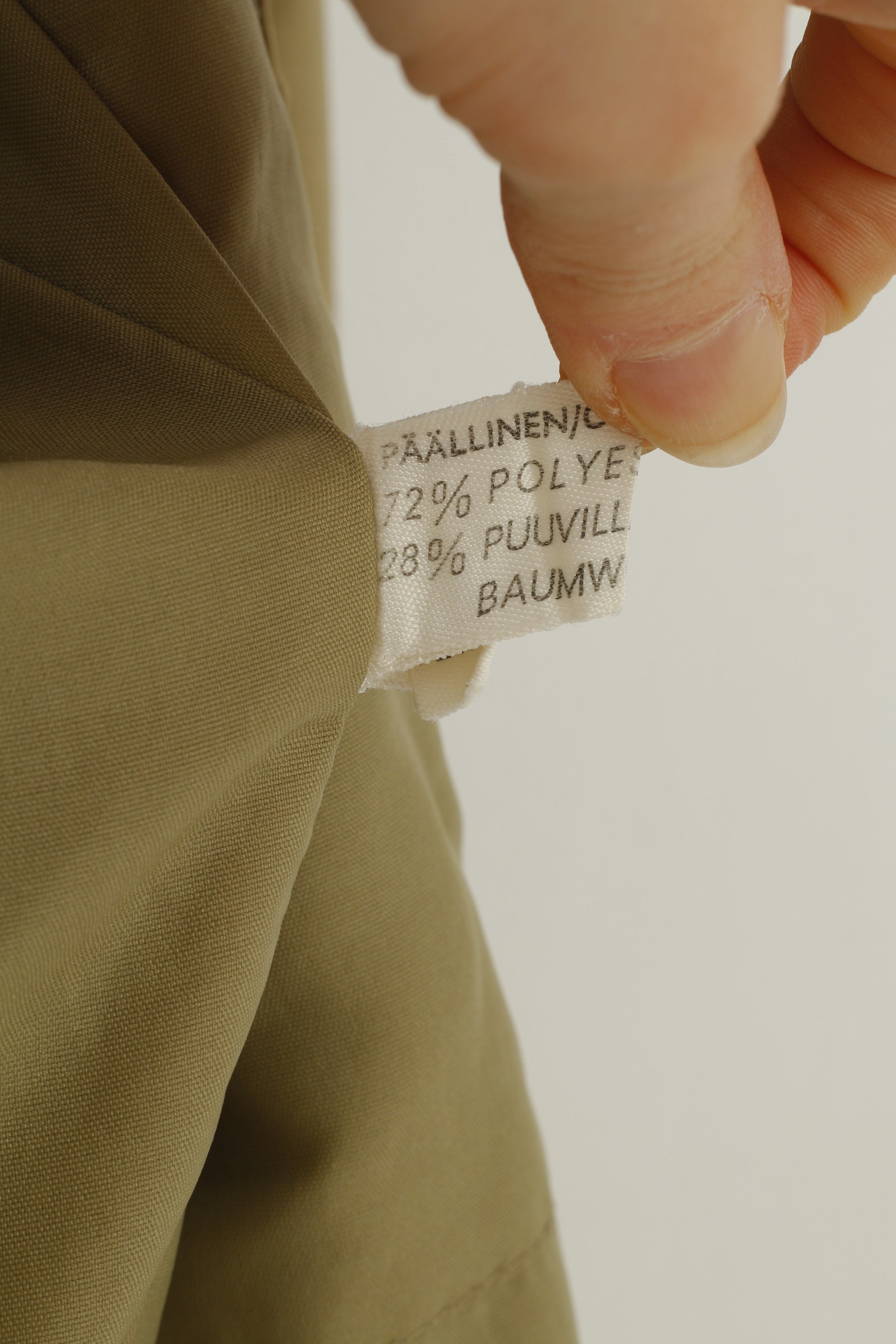 Tiklas Men M Jacket Olive Collar Full Zipper Finnish Quality Vintage Long Sleeve Top