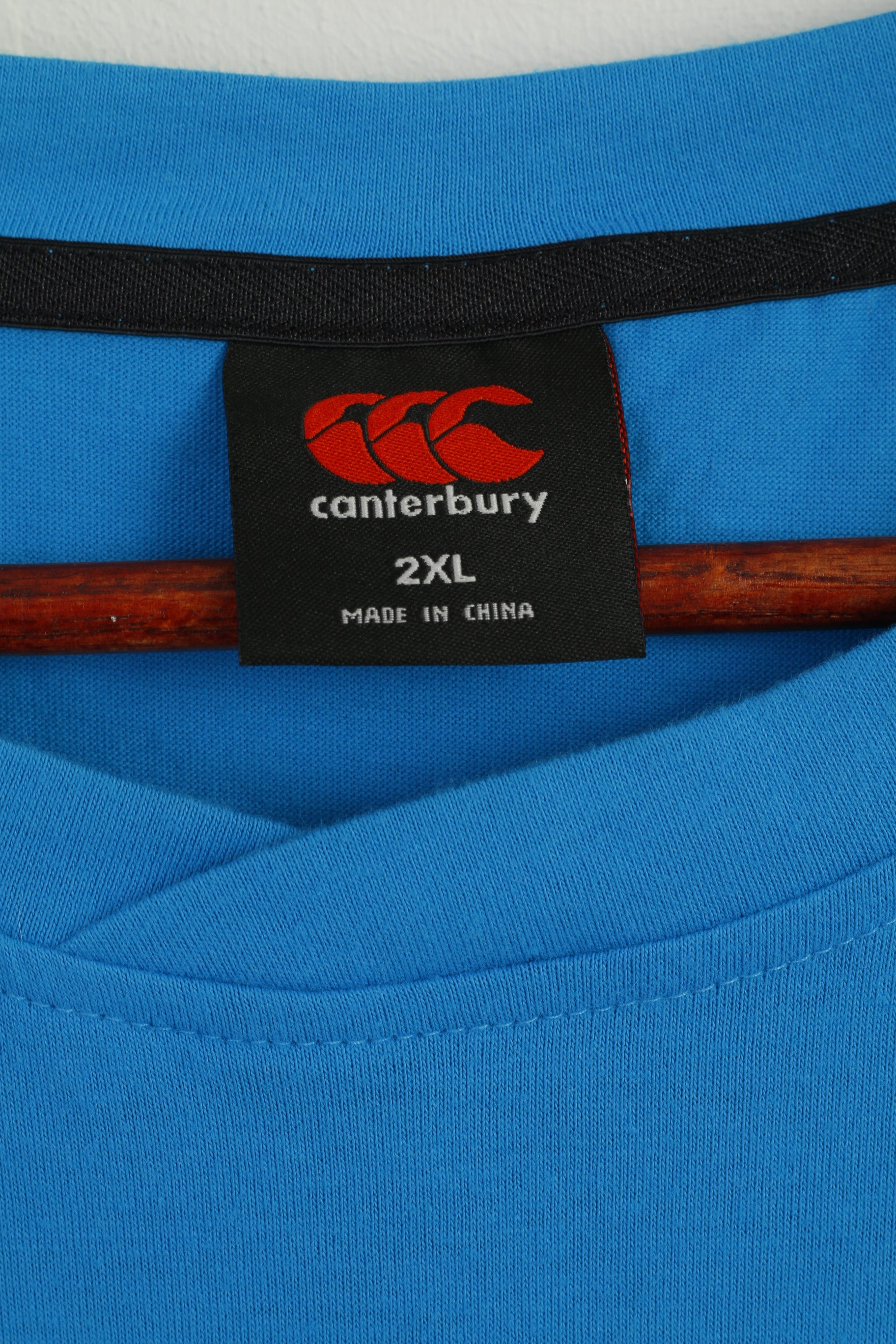 Canterbury Men XXL Shirt Blue Cotton OSPREYS Rugby Lovell New Zealand Sport Top