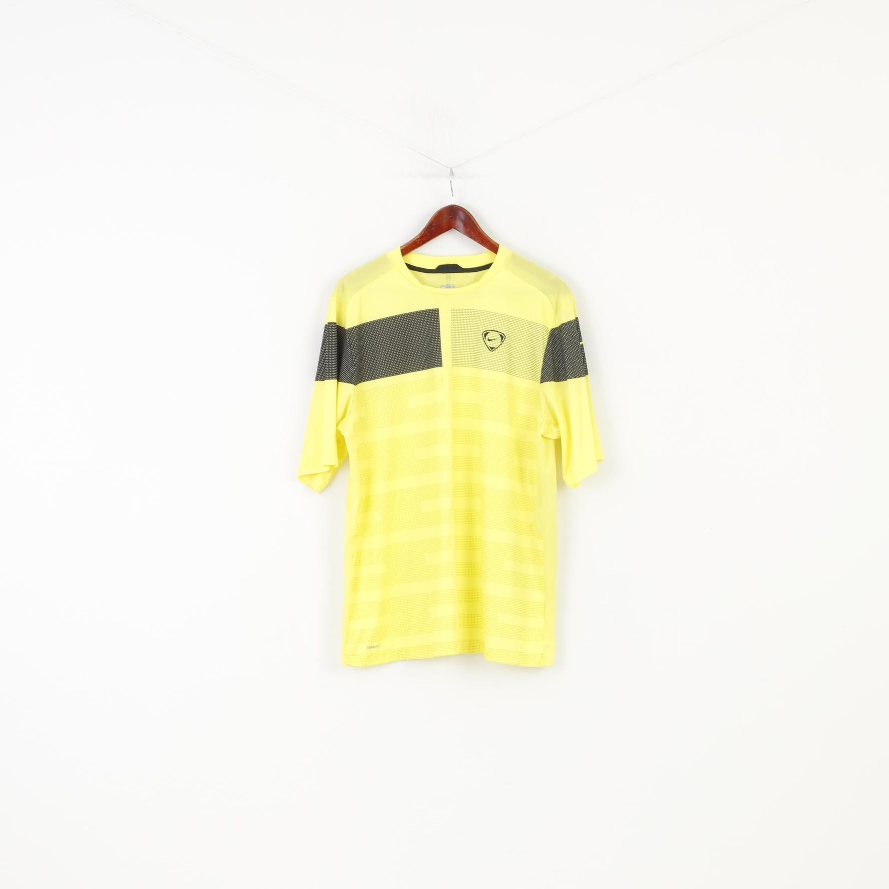 Nike Men L Shirt Yellow Fit Dry Sport Football Jersey Top  Rich text editor