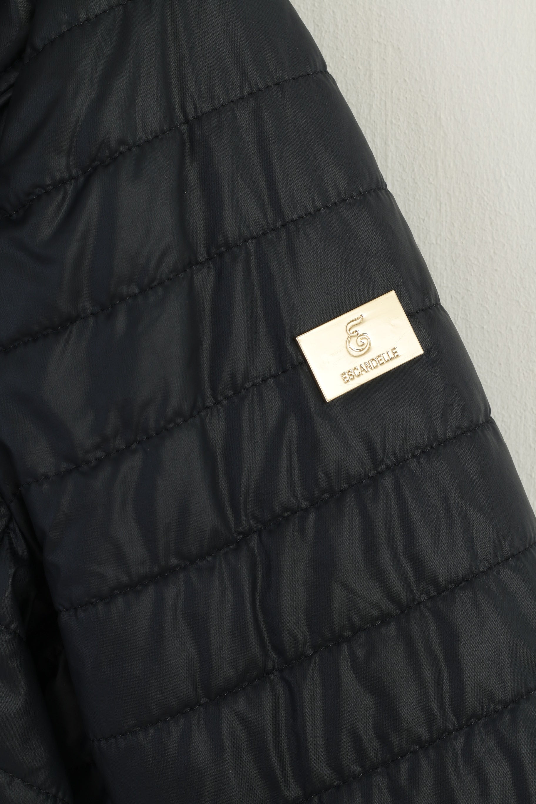 Escandelle Paris Women M Jacket Navy Quilted Casual Full Zipper Lightweight Top