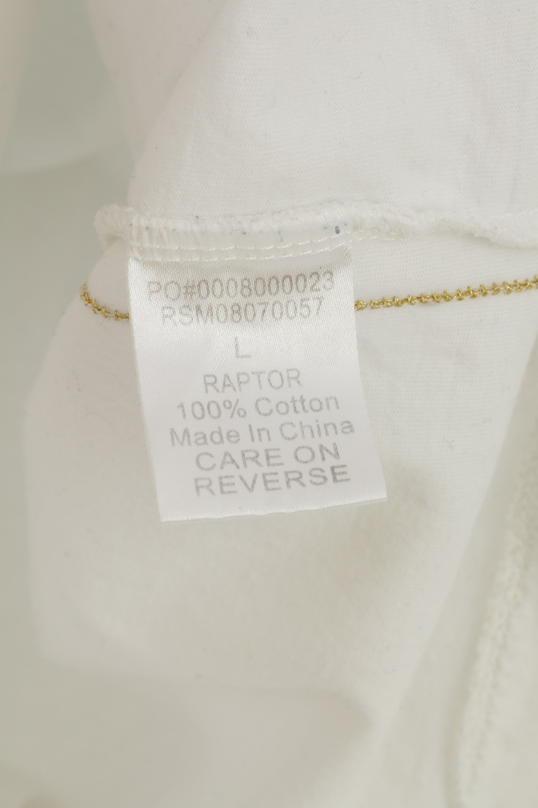 Ringspun Homme L (S) Chemise Blanc Coton Sport Dinosaure Graphique Vintage Top