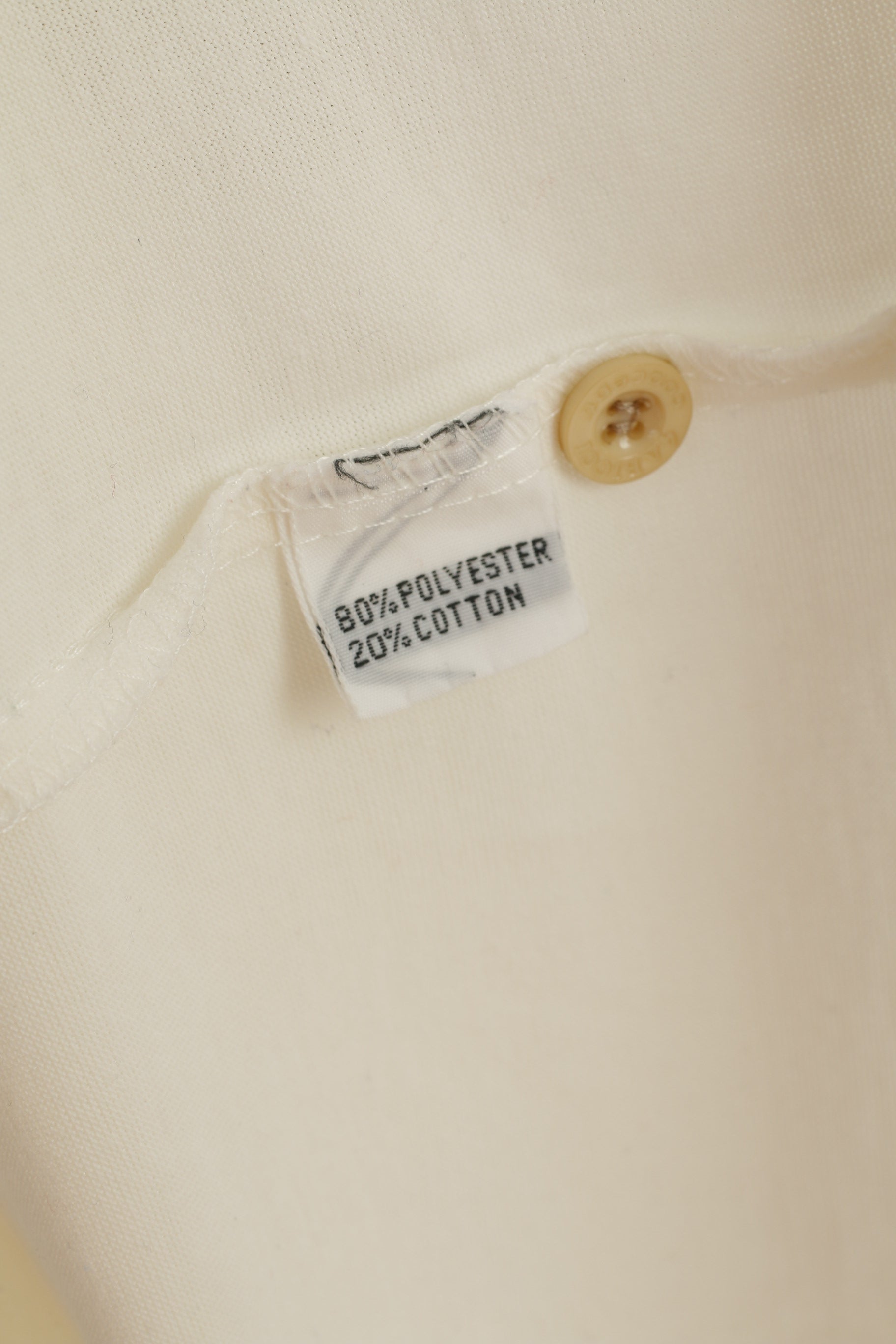 GABICCI Men L Polo Shirt Cream Shiny Cotton BlendPocket Golf Sport Classic Top