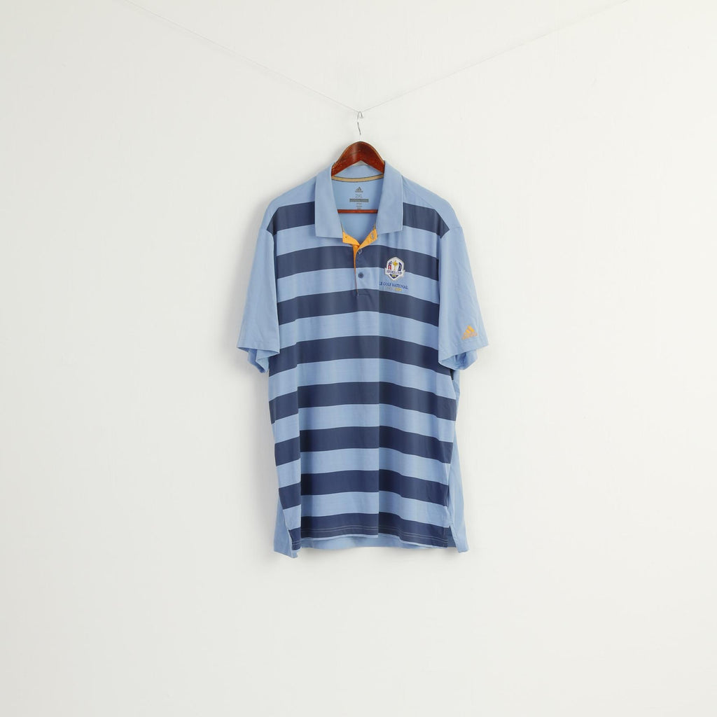 Adidas Golf Men XXL Polo Shirt Blue Ryder Cup 2018 France Le Golf National Top
