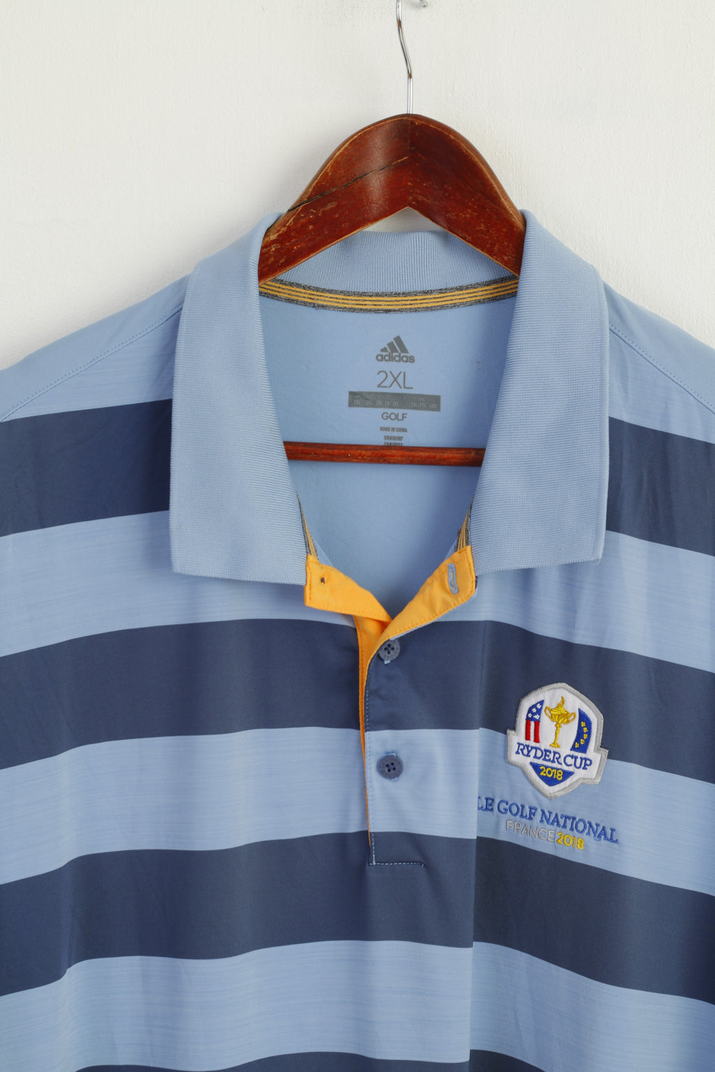 Adidas Golf Men XXL Polo Shirt Blue Ryder Cup 2018 France Le Golf National Top