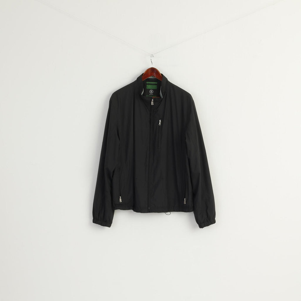 BOGNER Men 54 44 L Jacket Black Lightweight Zip Up Multi Pockets Casual Top