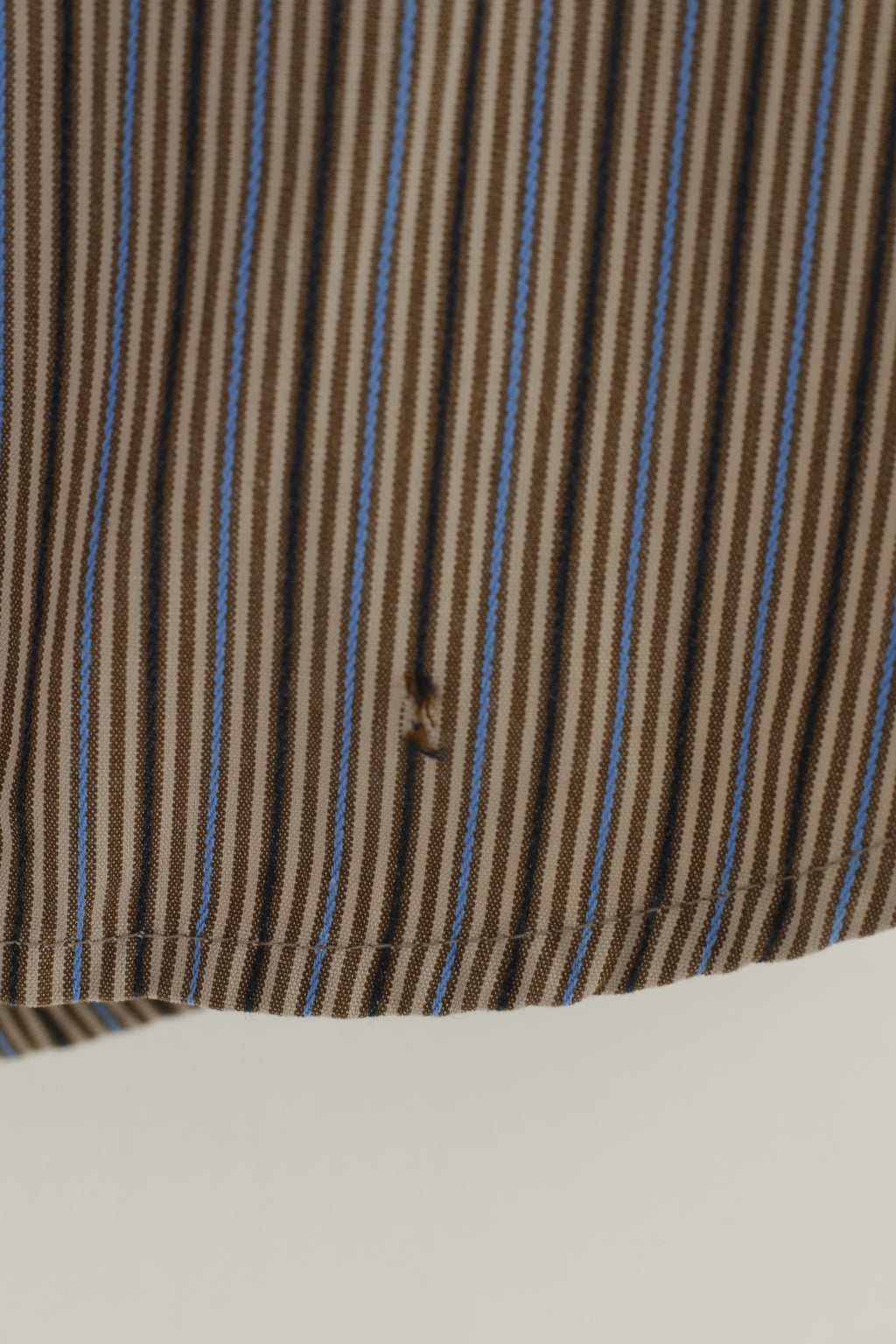 GAP Men 14 1/2 S Casual Shirt Striped Brown Collar Long Sleeve Classic Fit Cotton Top