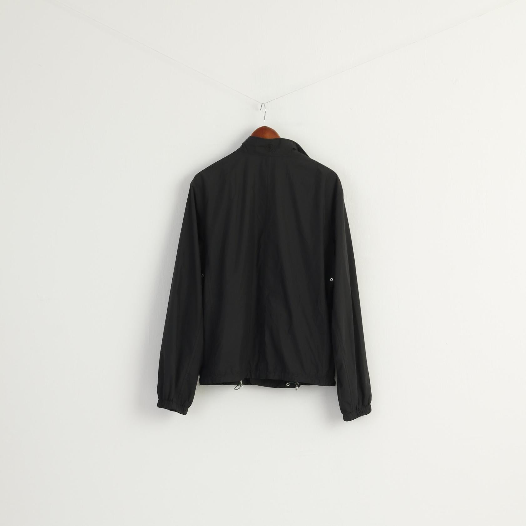 BOGNER Men 54 44 L Jacket Black Lightweight Zip Up Multi Pockets Casual Top