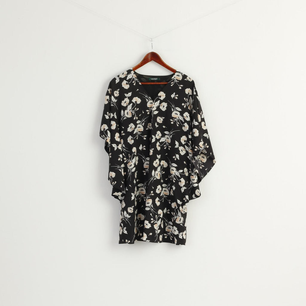 LAUREN Ralph Lauren Women S Dress Caftan Black Floral Resortwear Beach Top
