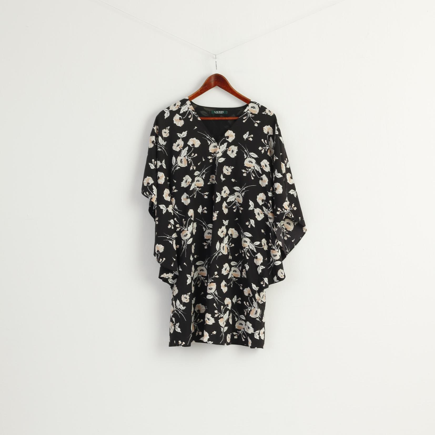 LAUREN Ralph Lauren Women S Dress Caftan Black Floral Resortwear Beach Top