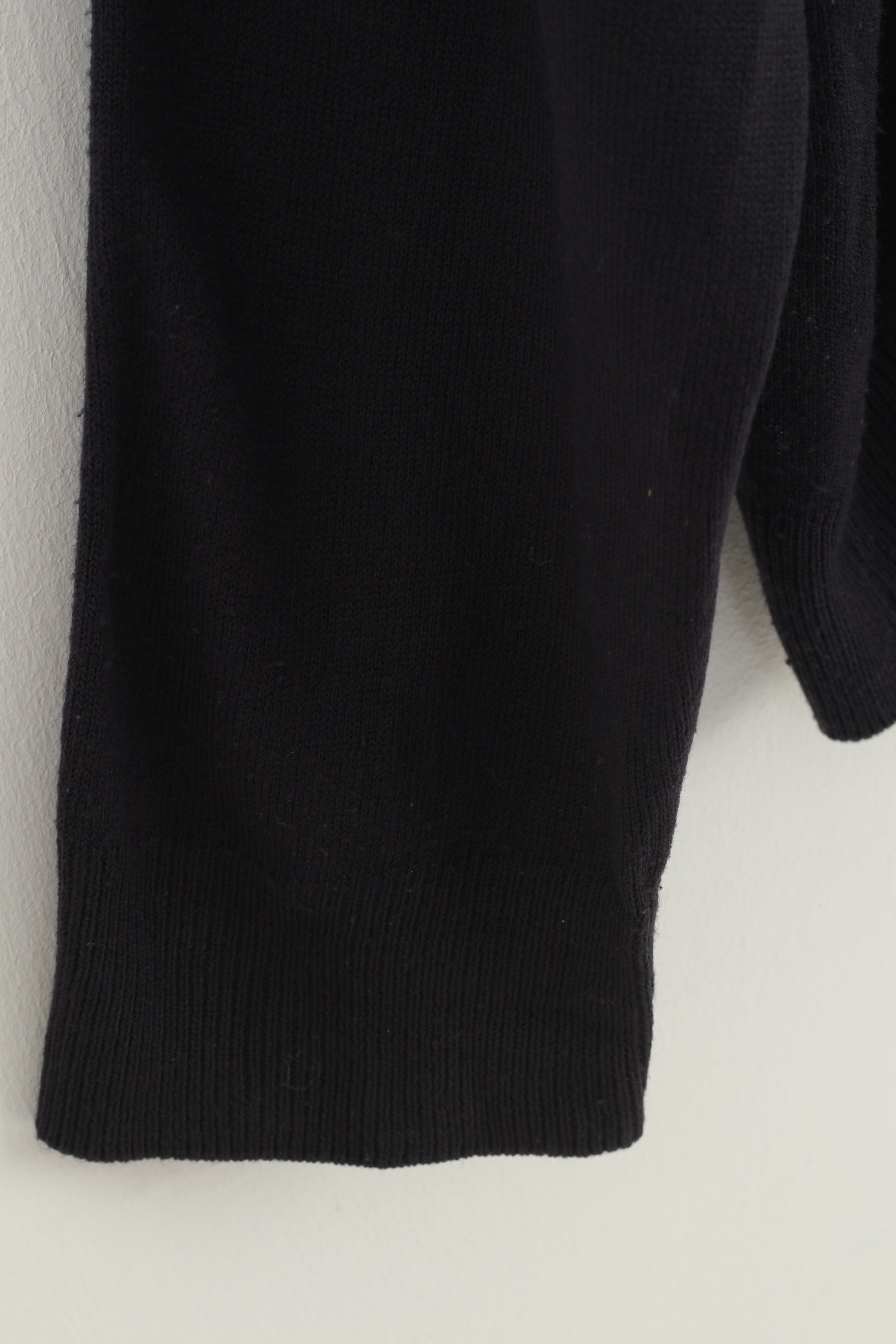 James Pringle Men L Jumper Navy V Neck Acrylic Classic Vintage Top