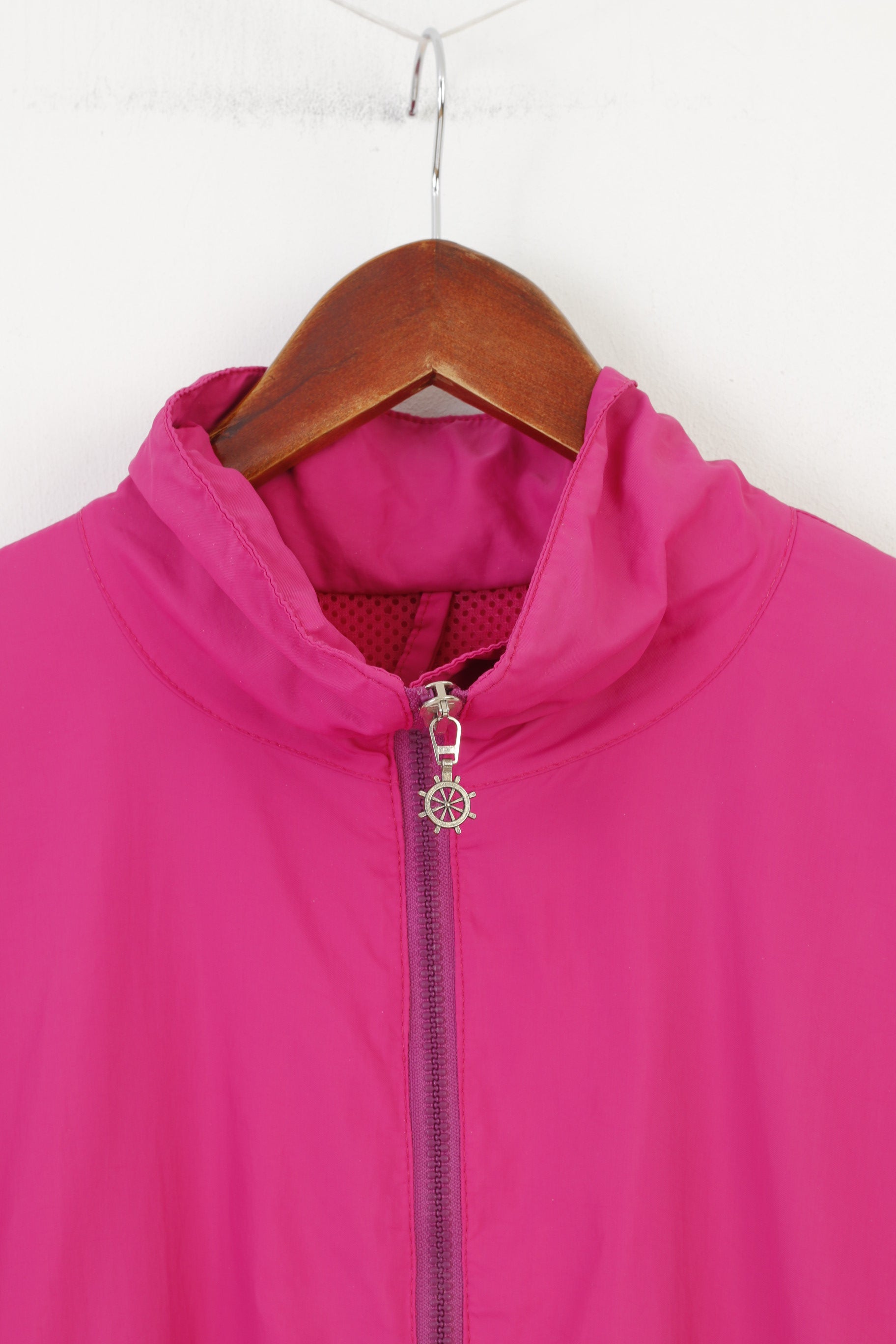 Didriksons Femme M Veste Oversize Rose Fermeture Éclair Complète Polyamide Sport Outwear Haut Vintage