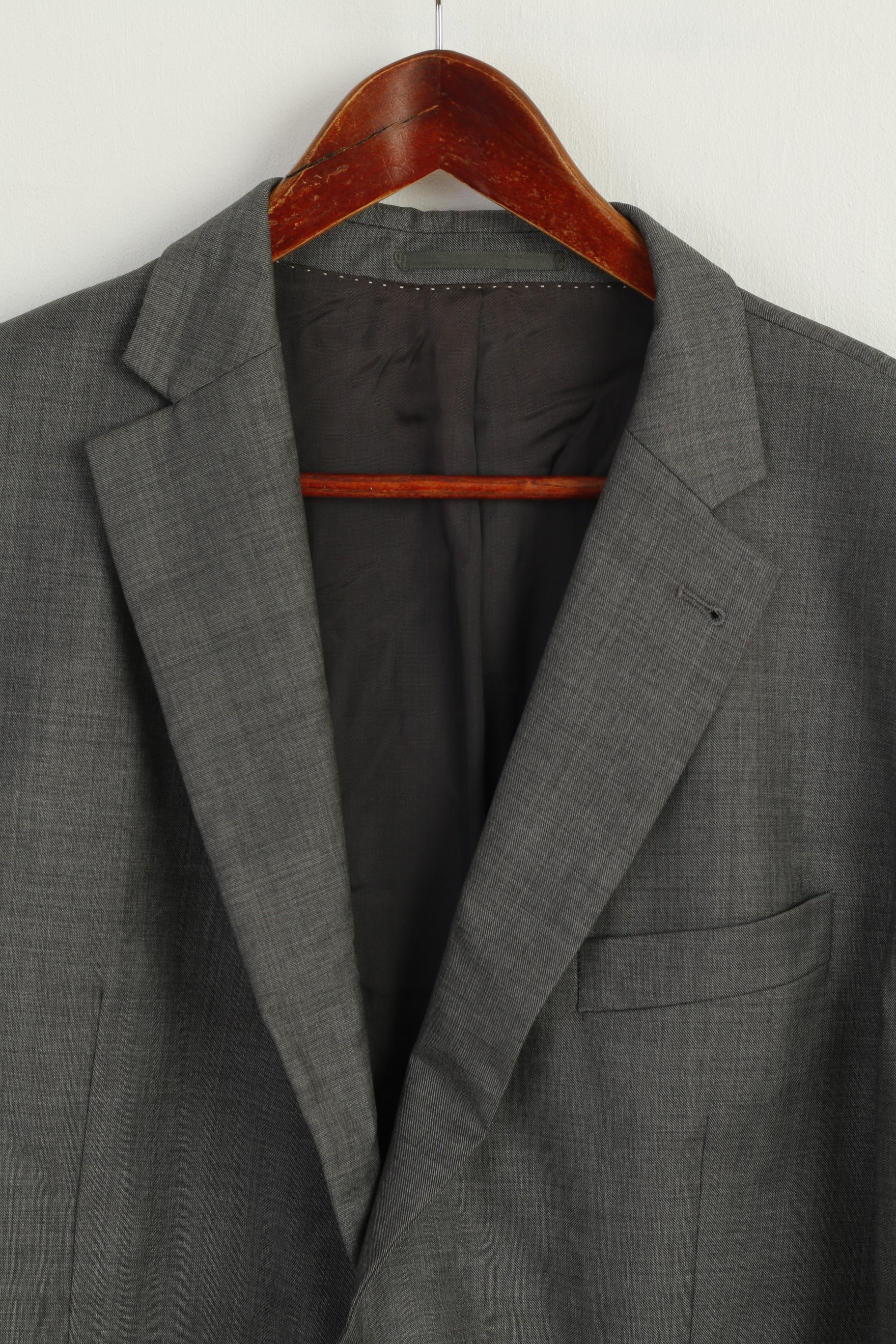 Carl Gross Men 54 44 Blazer Grey Loro Piana Wool 150's Vintage Single Breasted Jacket