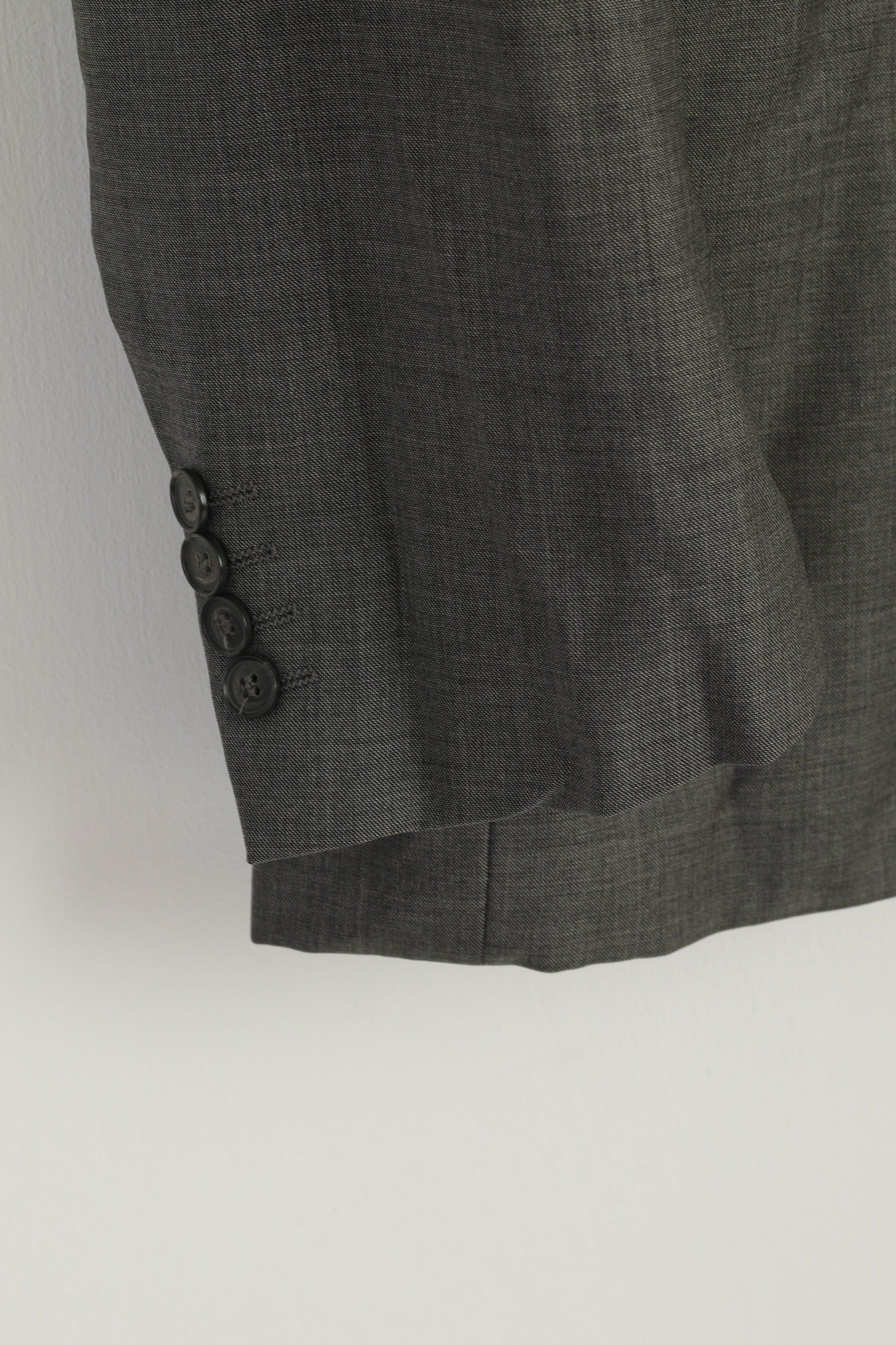 Carl Gross Men 54 44 Blazer Grey Loro Piana Wool 150's Vintage Single Breasted Jacket