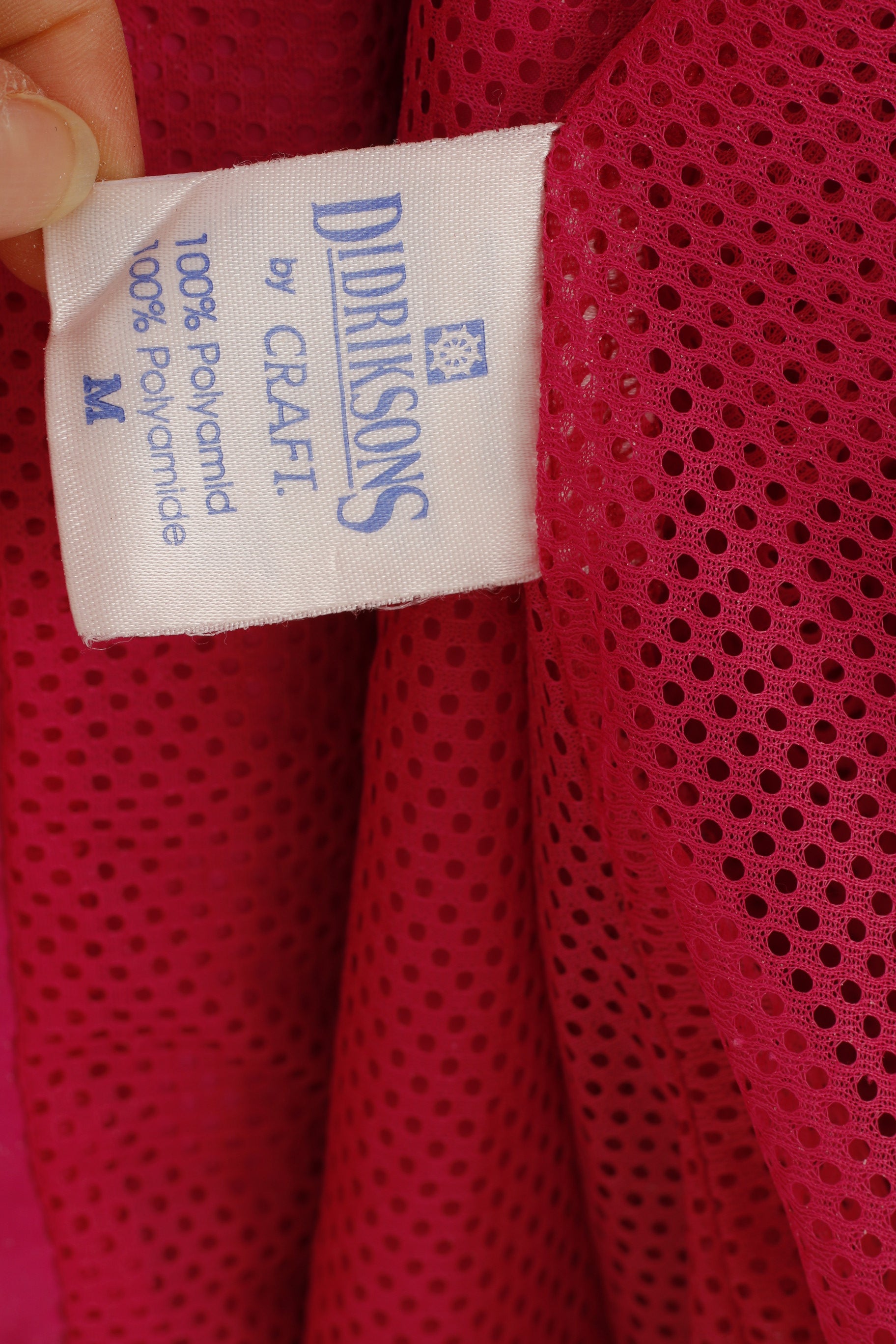 Didriksons Femme M Veste Oversize Rose Fermeture Éclair Complète Polyamide Sport Outwear Haut Vintage