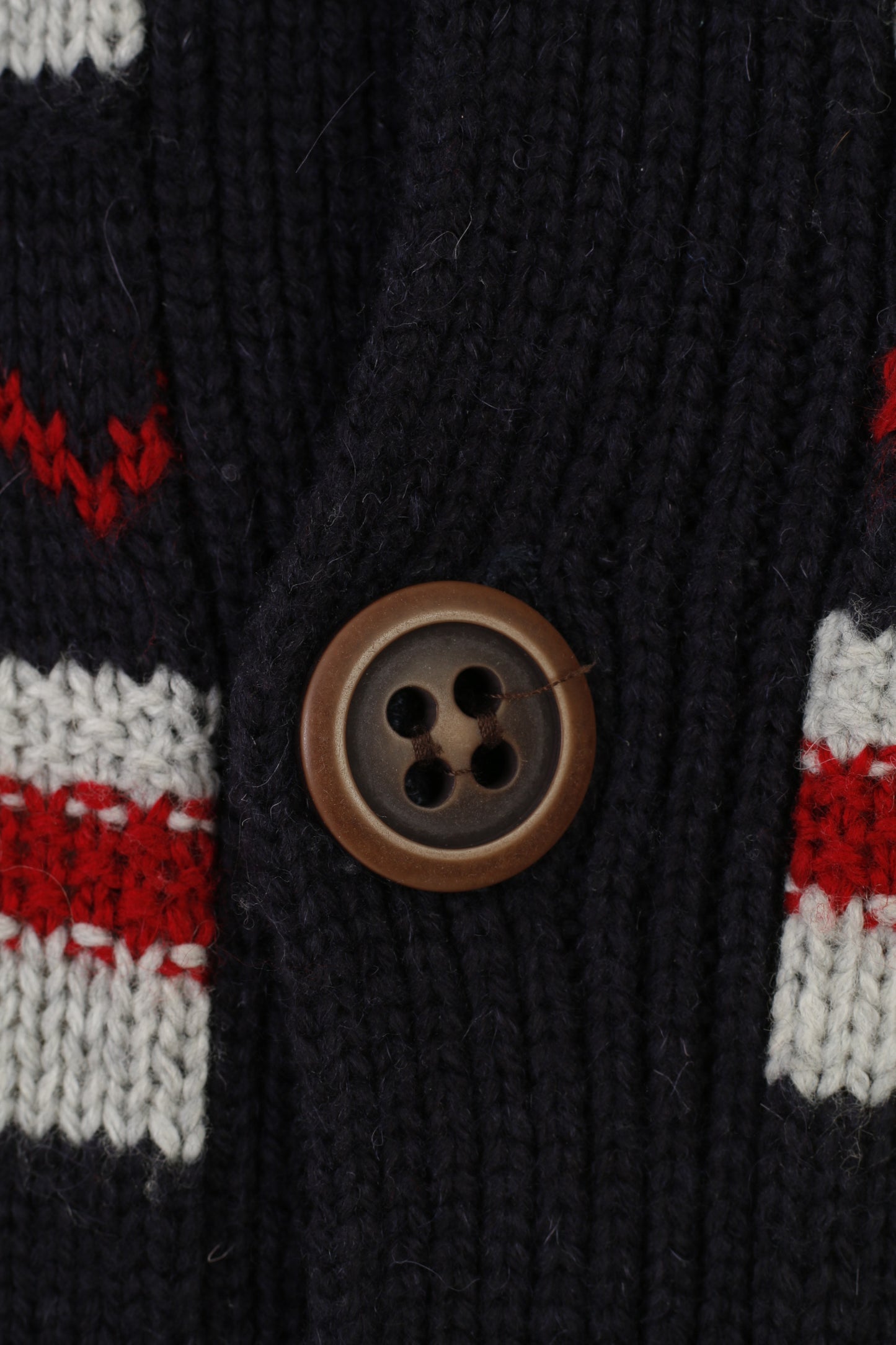 H.J.H Hampton Men M Jumper Navy Padded Tradition Vintage Acrylic Winter Sweater