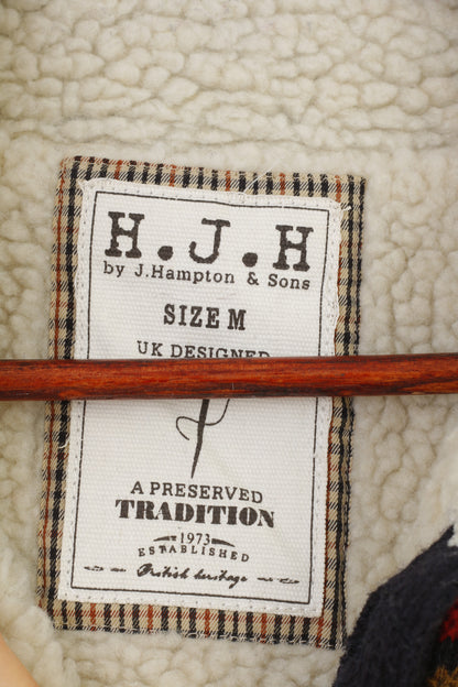 H.J.H Hampton Men M Jumper Navy Padded Tradition Vintage Acrylic Winter Sweater
