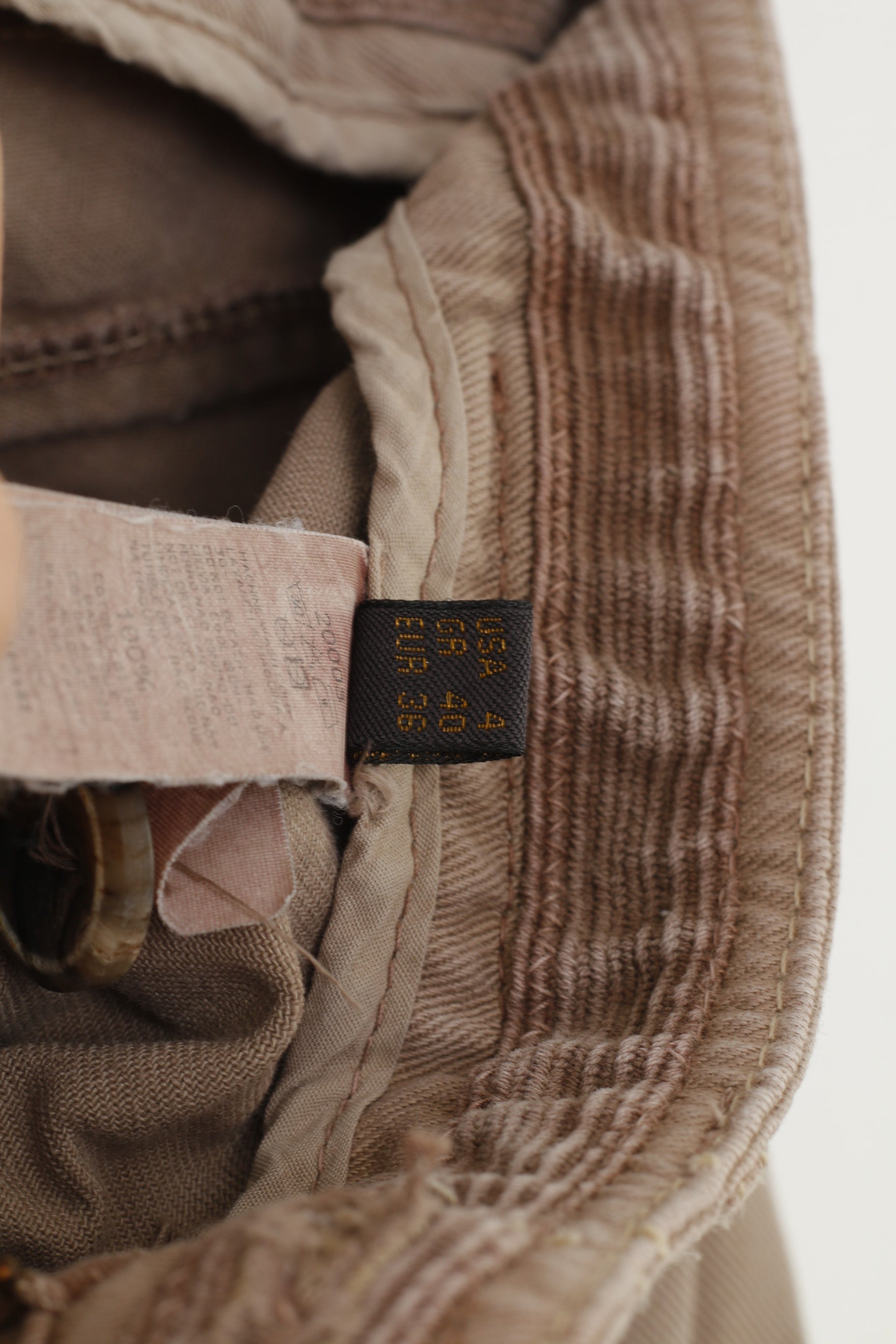 Stefanel Woman S Trousers Brown CottonCorduroy Vtg Wide Leg Low Waist Pockets Top