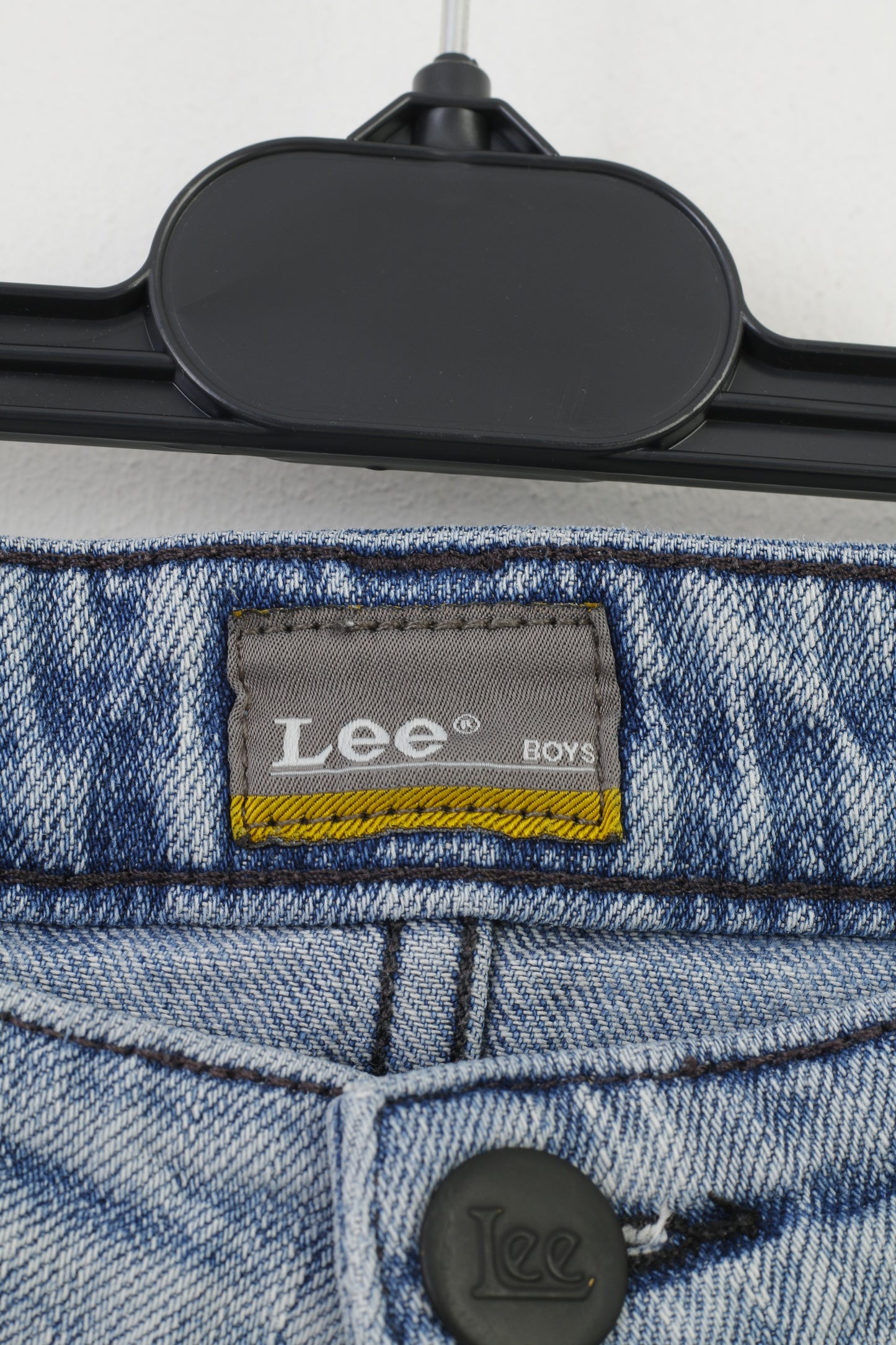 Lee Pantalon en jean pour garçon de 15 ans en coton bleu décontracté aspect délavé haut vintage