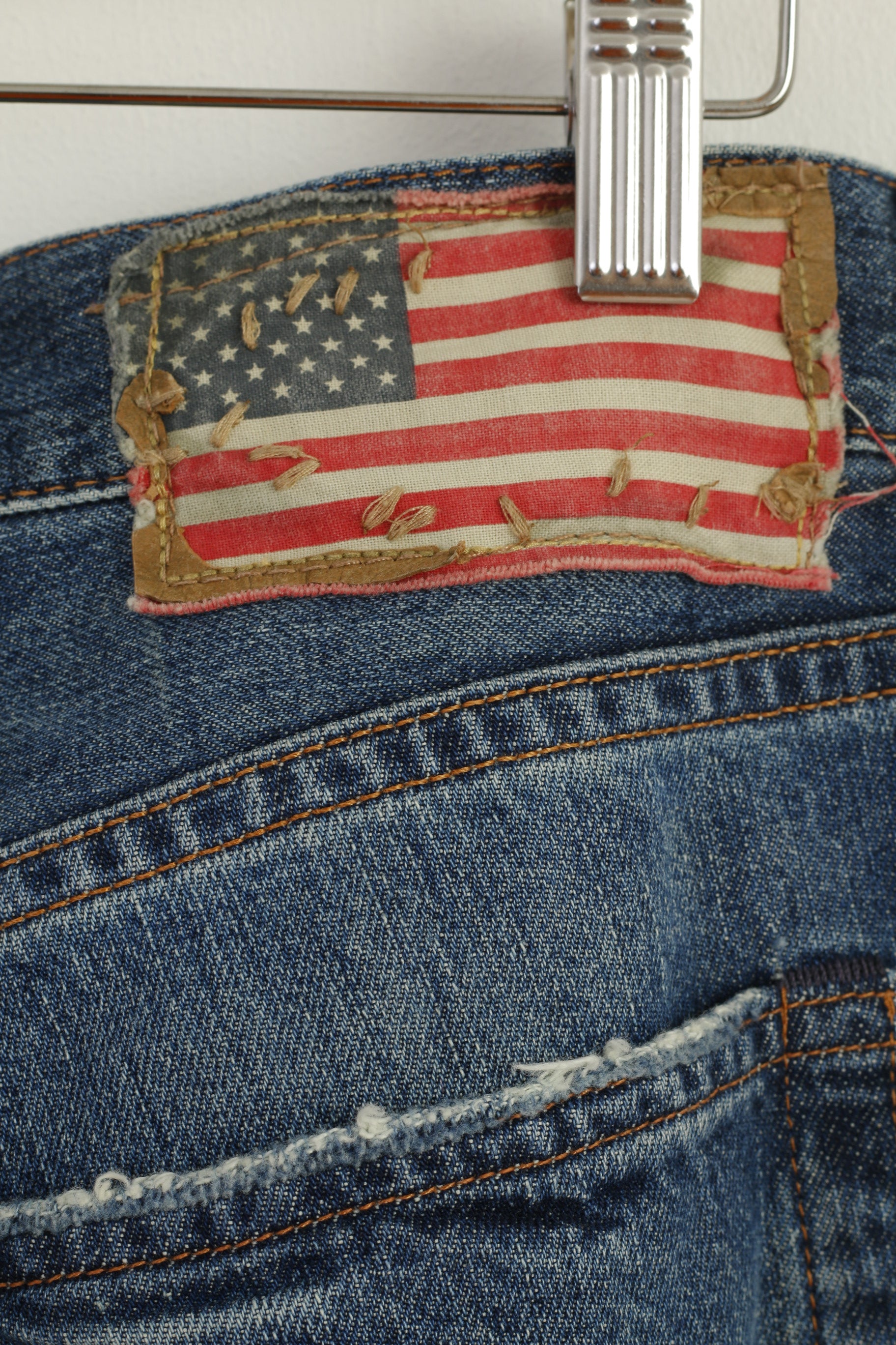 Ralph Lauren Men 32 / 32 Jeans Trousers Blue Denim Cotton Vintage Straight Leg Pants