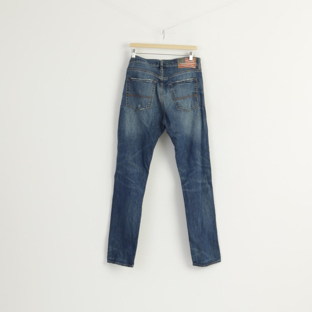 Ralph Lauren Men 32 / 32 Jeans Trousers Blue Denim Cotton Vintage Straight Leg Pants