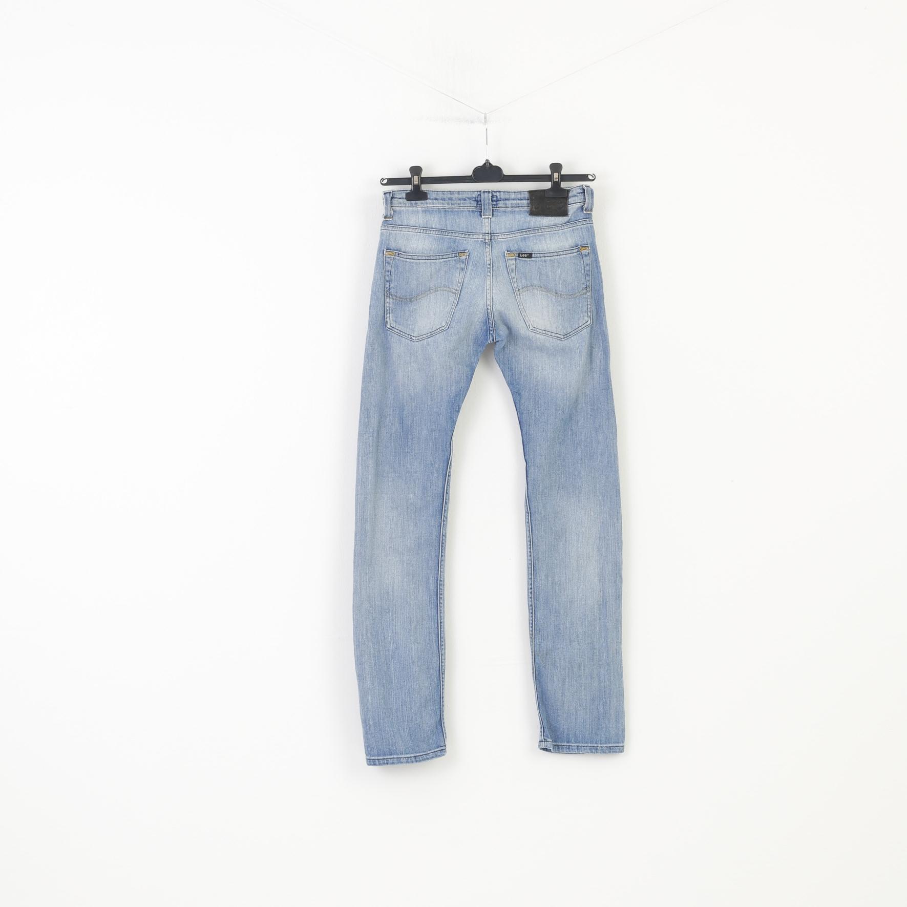 Lee Pantalon en jean pour garçon de 15 ans en coton bleu décontracté aspect délavé haut vintage