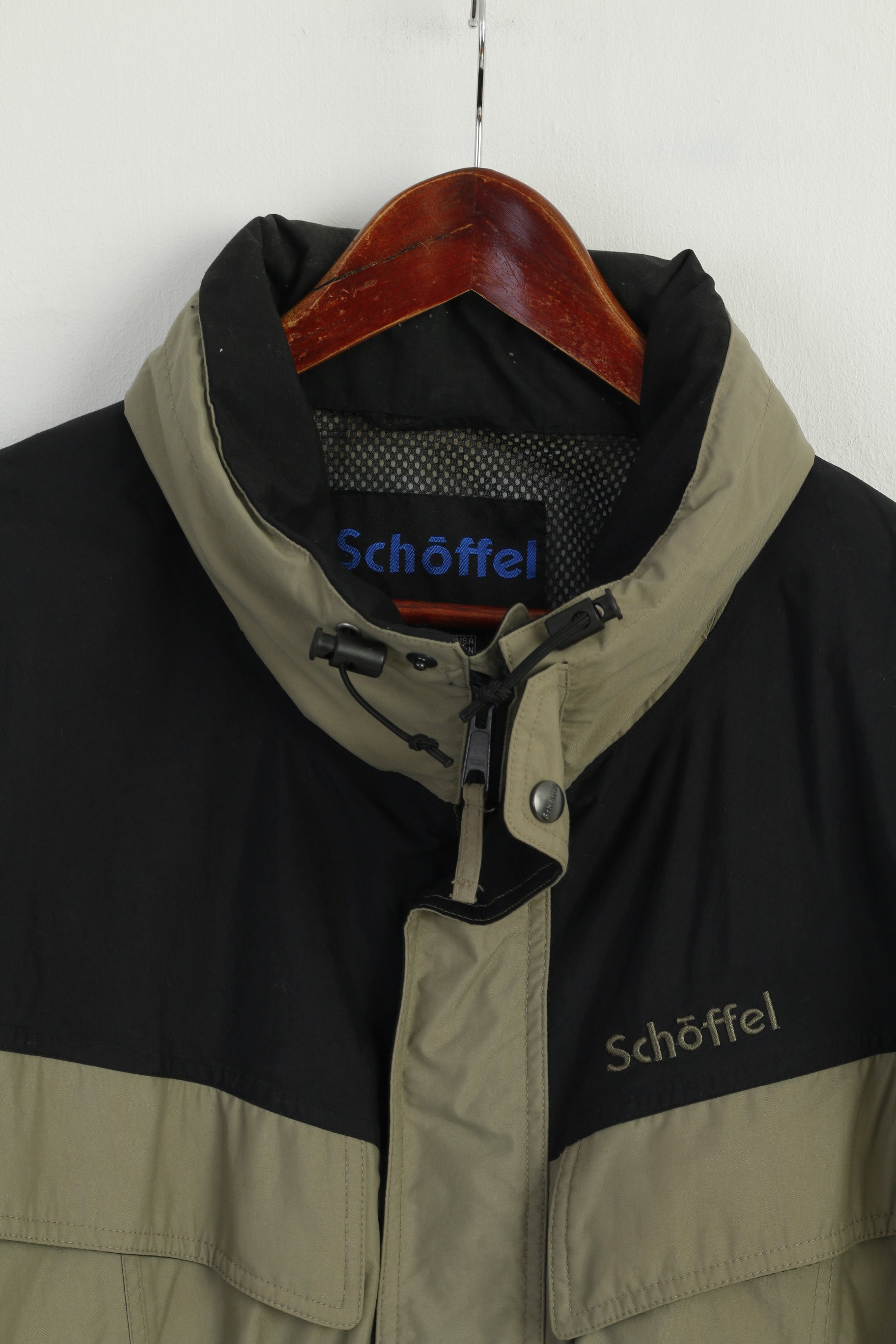 Schöffel Men 3XL Jacket Khaki Outdoor Zip Up Hidden Hood Vanturi System Top
