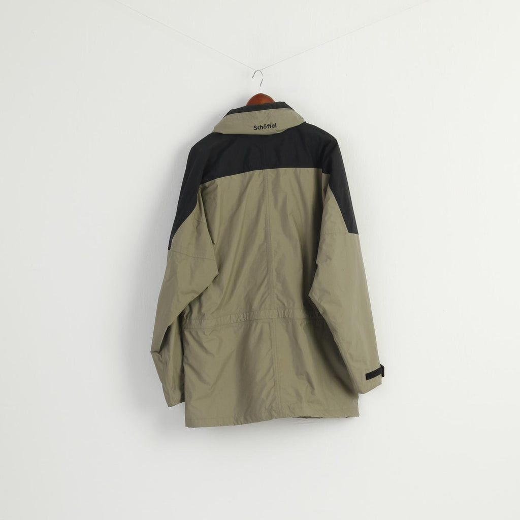 Schöffel Men 3XL Jacket Khaki Outdoor Zip Up Hidden Hood Vanturi System Top
