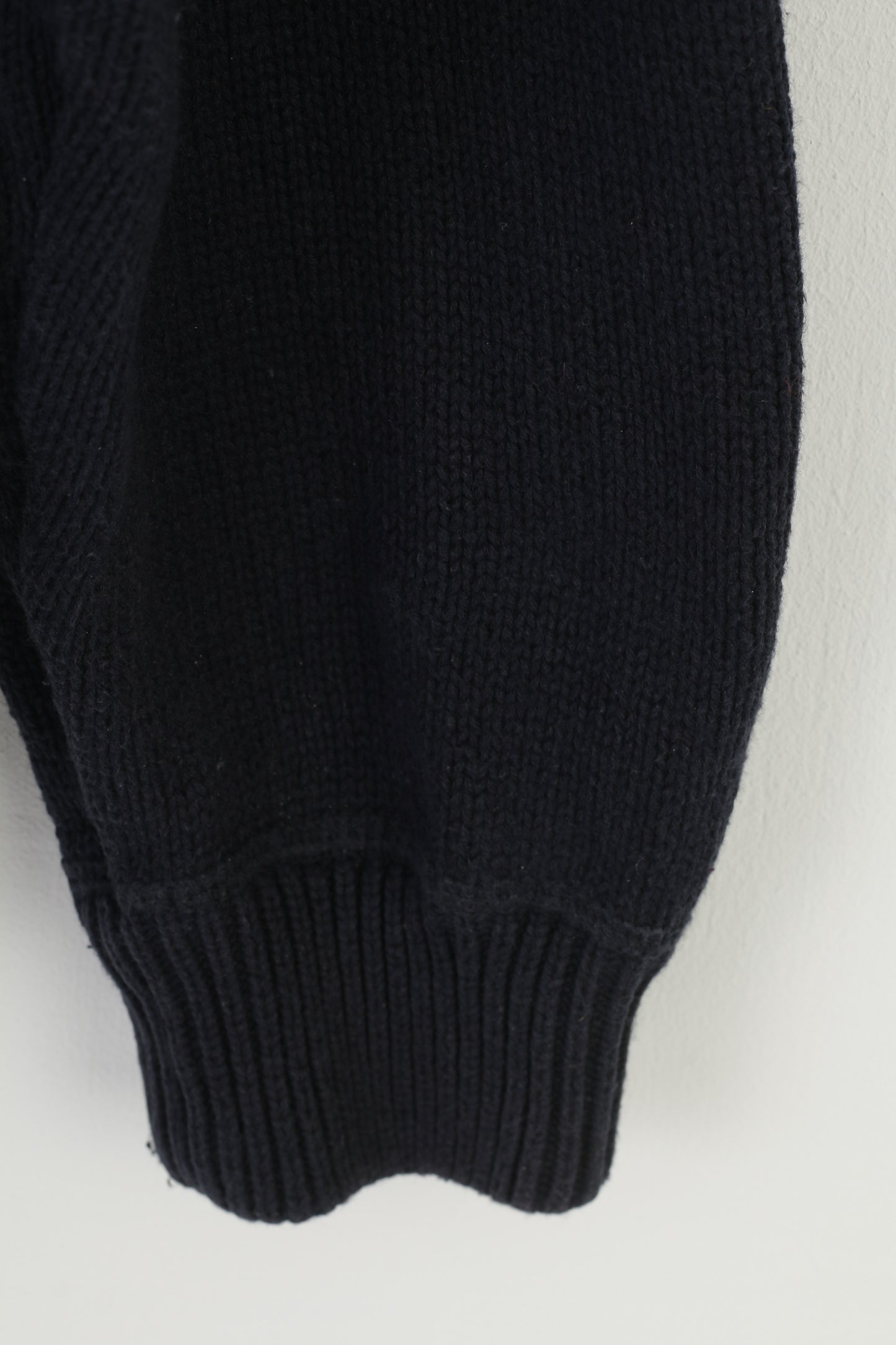 Maglione invernale da uomo a maniche lunghe Tommy Hilfiger in cotone blu scuro con logo