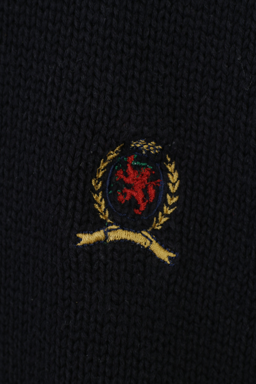 Maglione invernale da uomo a maniche lunghe Tommy Hilfiger in cotone blu scuro con logo