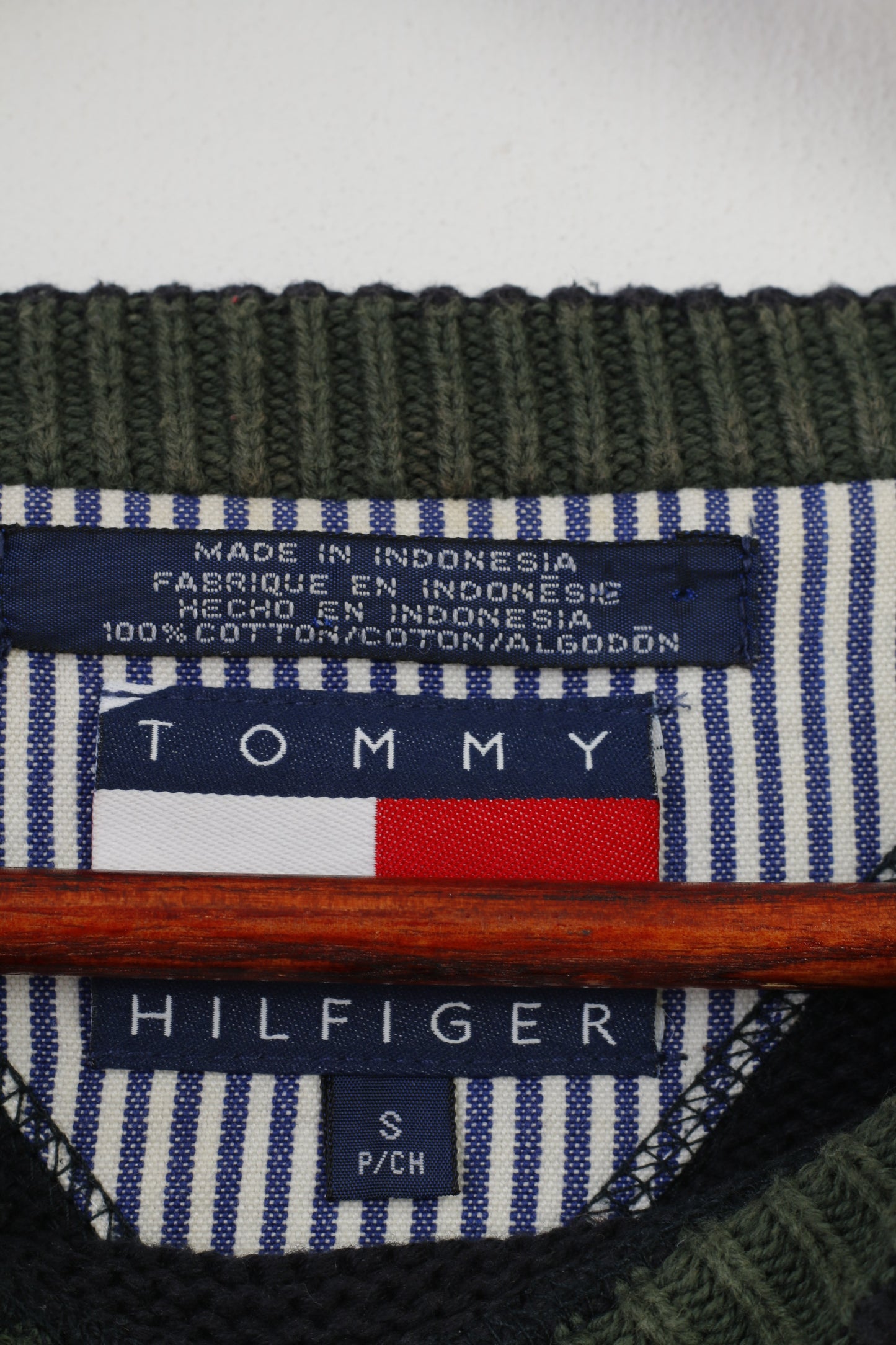 Tommy Hilfiger Pull d'hiver à manches longues et col rond en coton bleu marine pour homme