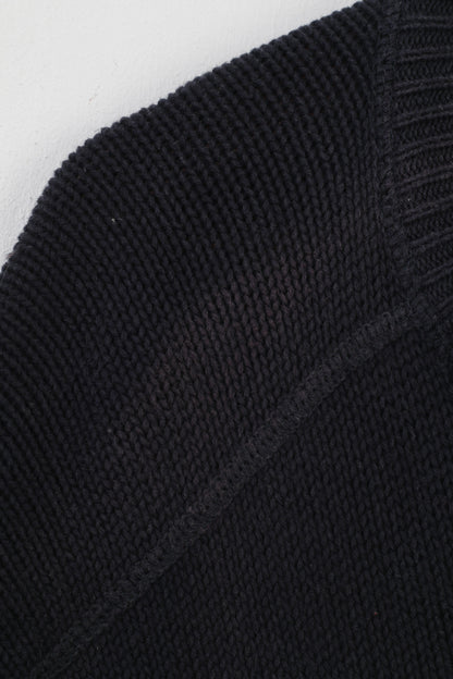 Maglione invernale da uomo a maniche lunghe Tommy Hilfiger in cotone blu scuro con logo