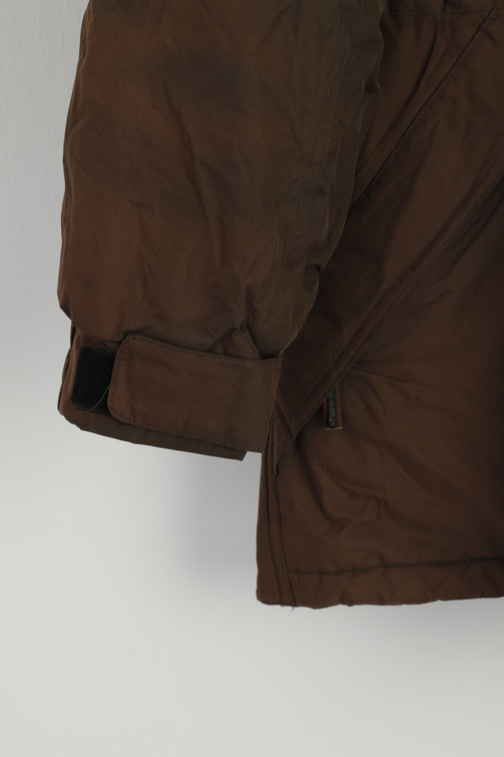 Wellensteyn Men M Jacket Brown Padded Shiny Full Zipper Hidden Hood Brandungsparka