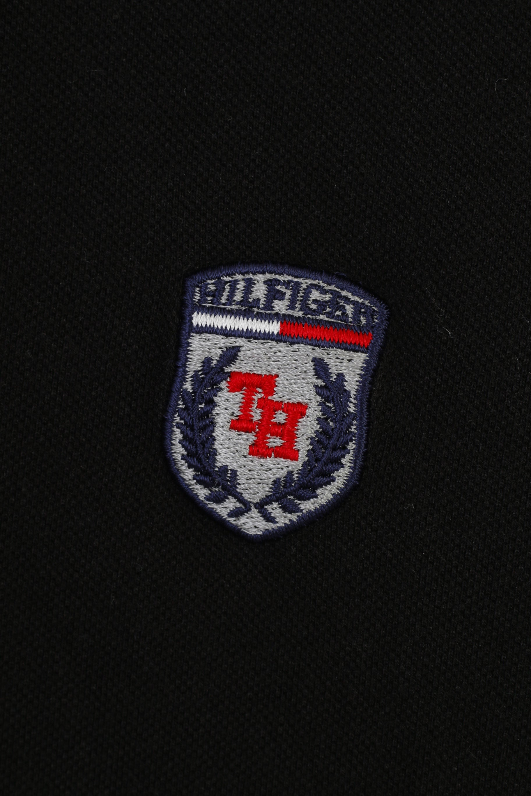 Tommy Hilfiger Men XL (M) Polo Shirt Black Short Sleeve Collar Logo Cotton Top