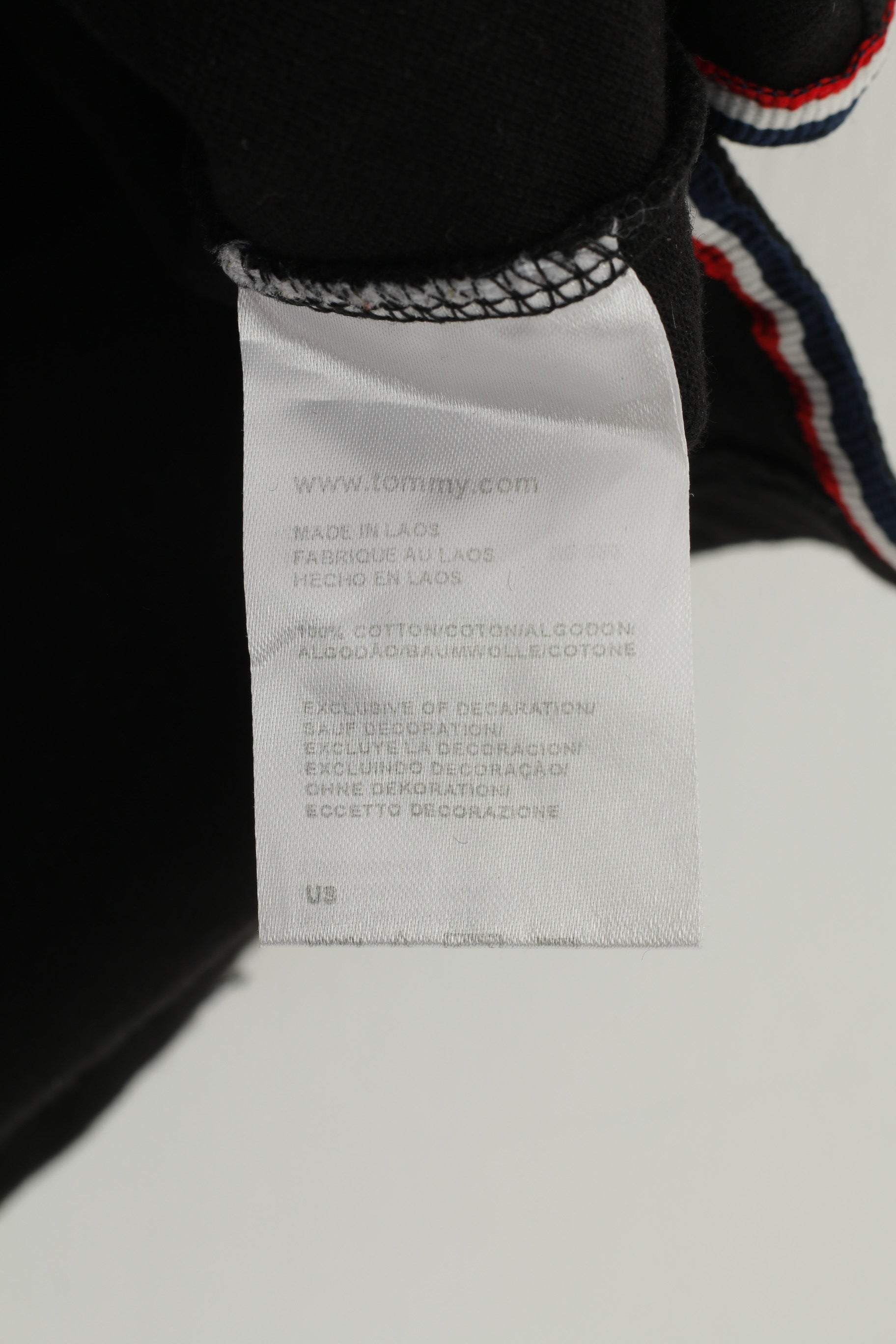 Tommy Hilfiger Men XL (M) Polo Shirt Black Short Sleeve Collar Logo Cotton Top