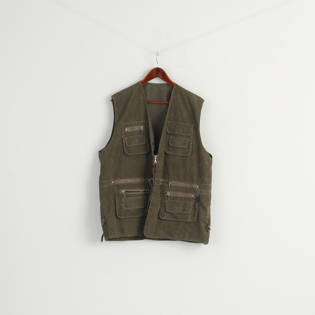 New Shifeng Brand Men L Waistcoat Khaki Fishing Hunting Cotton Vest
