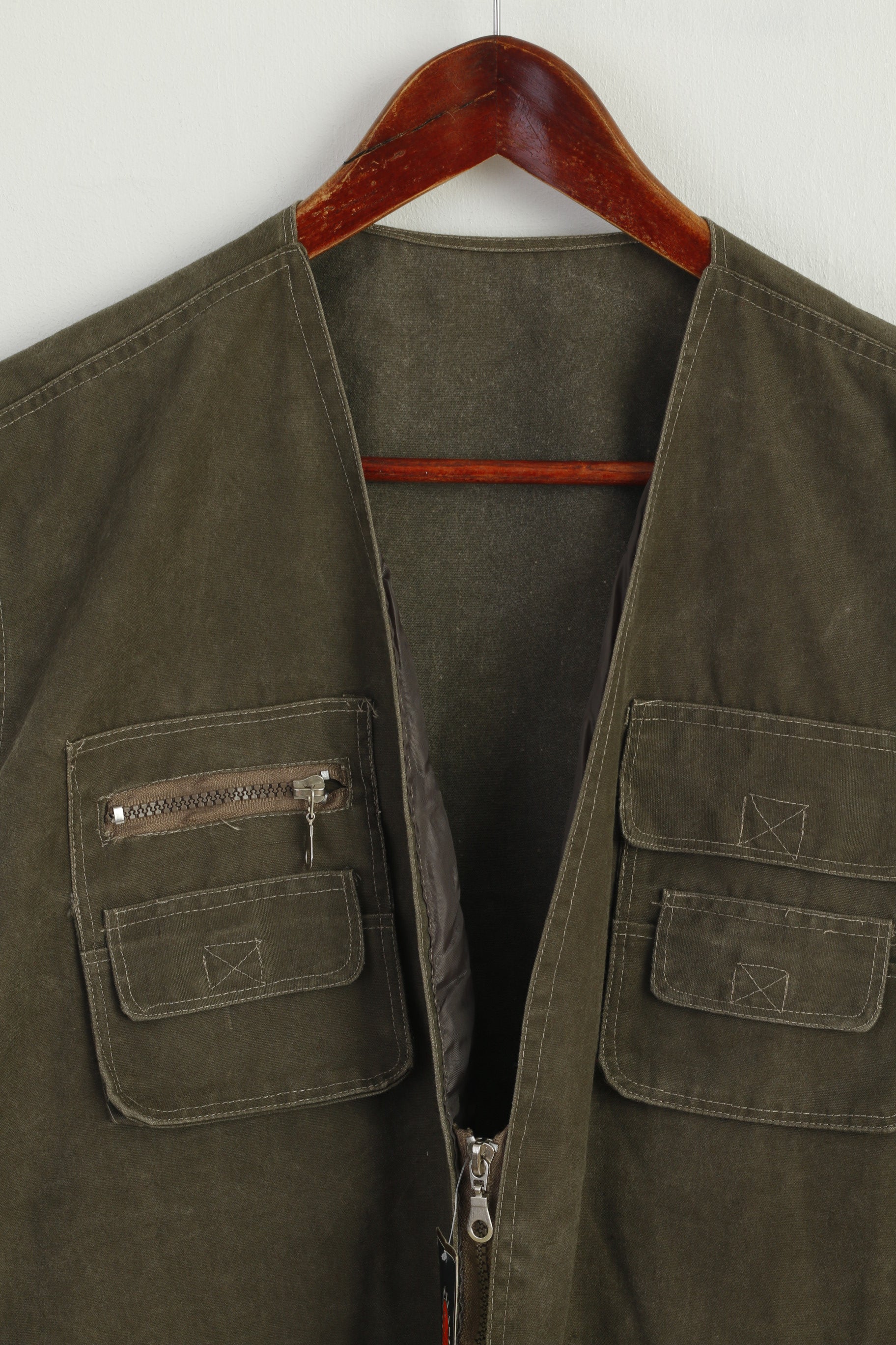 New Shifeng Brand Men L Waistcoat Khaki Fishing Hunting Cotton Vest