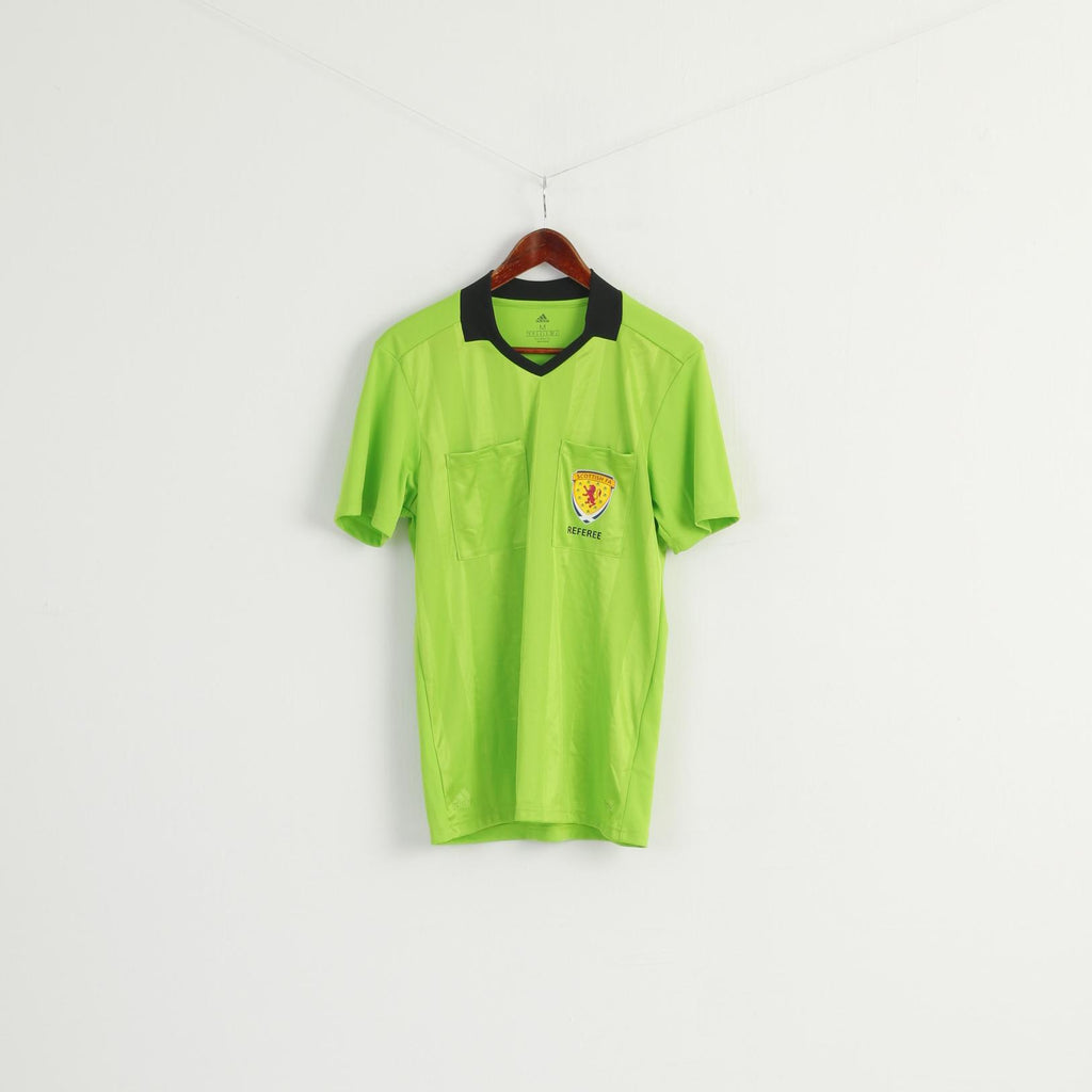 Adidas Men M Shirt Green Scottish FA Referee Football Jersey Sport Top