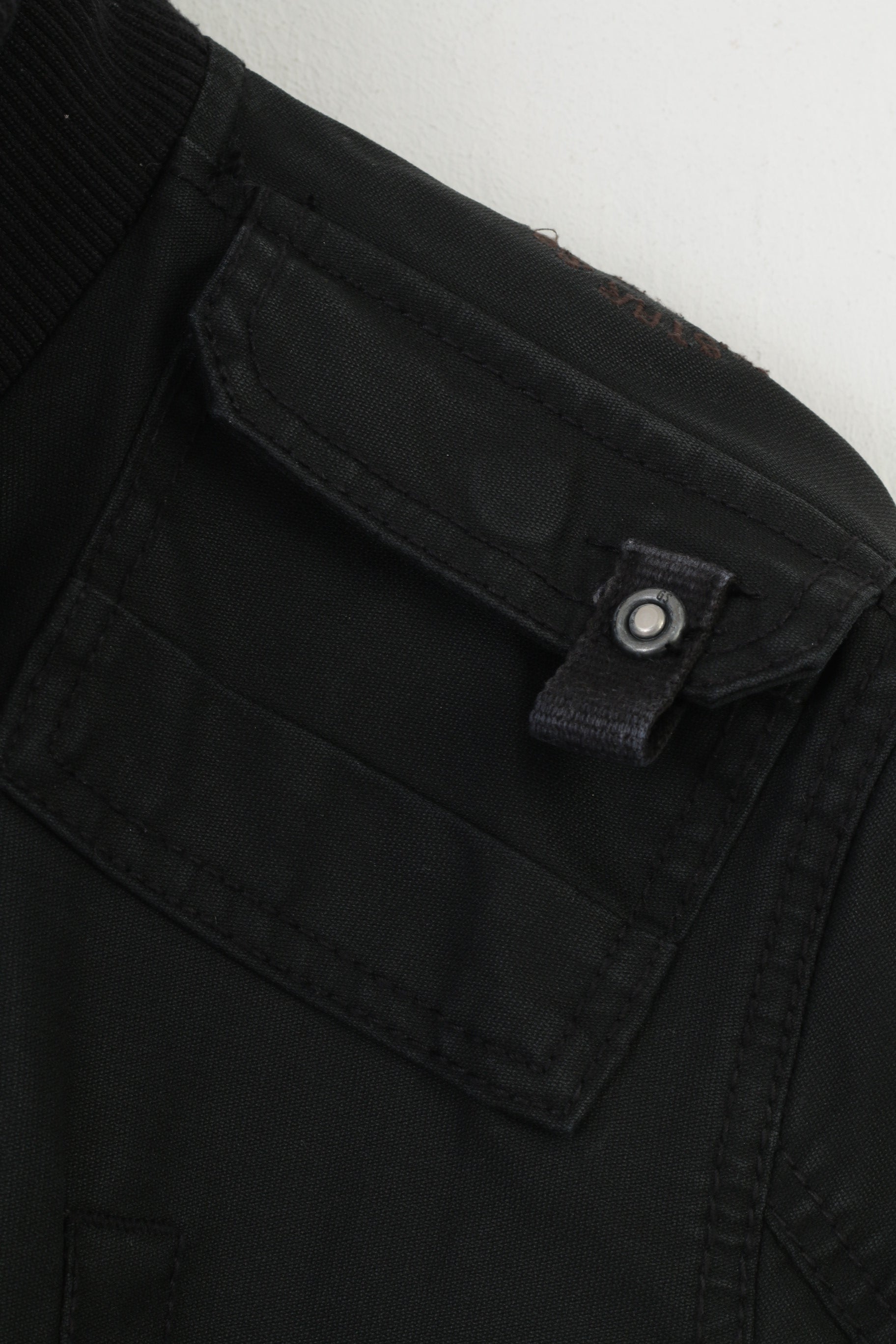 G-Star Raw Men XL Jacket Black Cotton Full Zipper Bottoms Collar Pockets Top