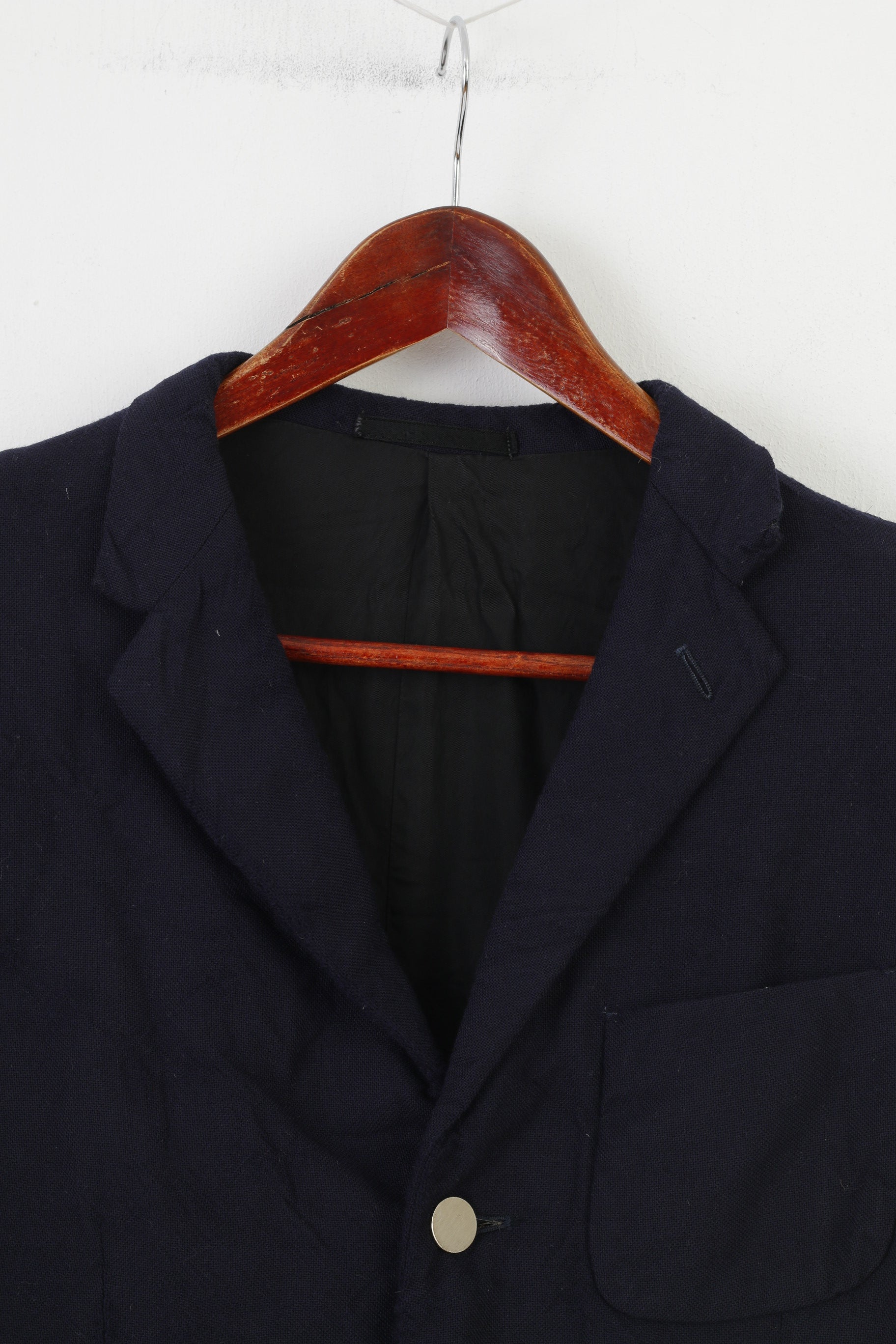 Schlasbergs Femme M Veste Col Marine Laine Manches Longues Poches Épaulettes Haut