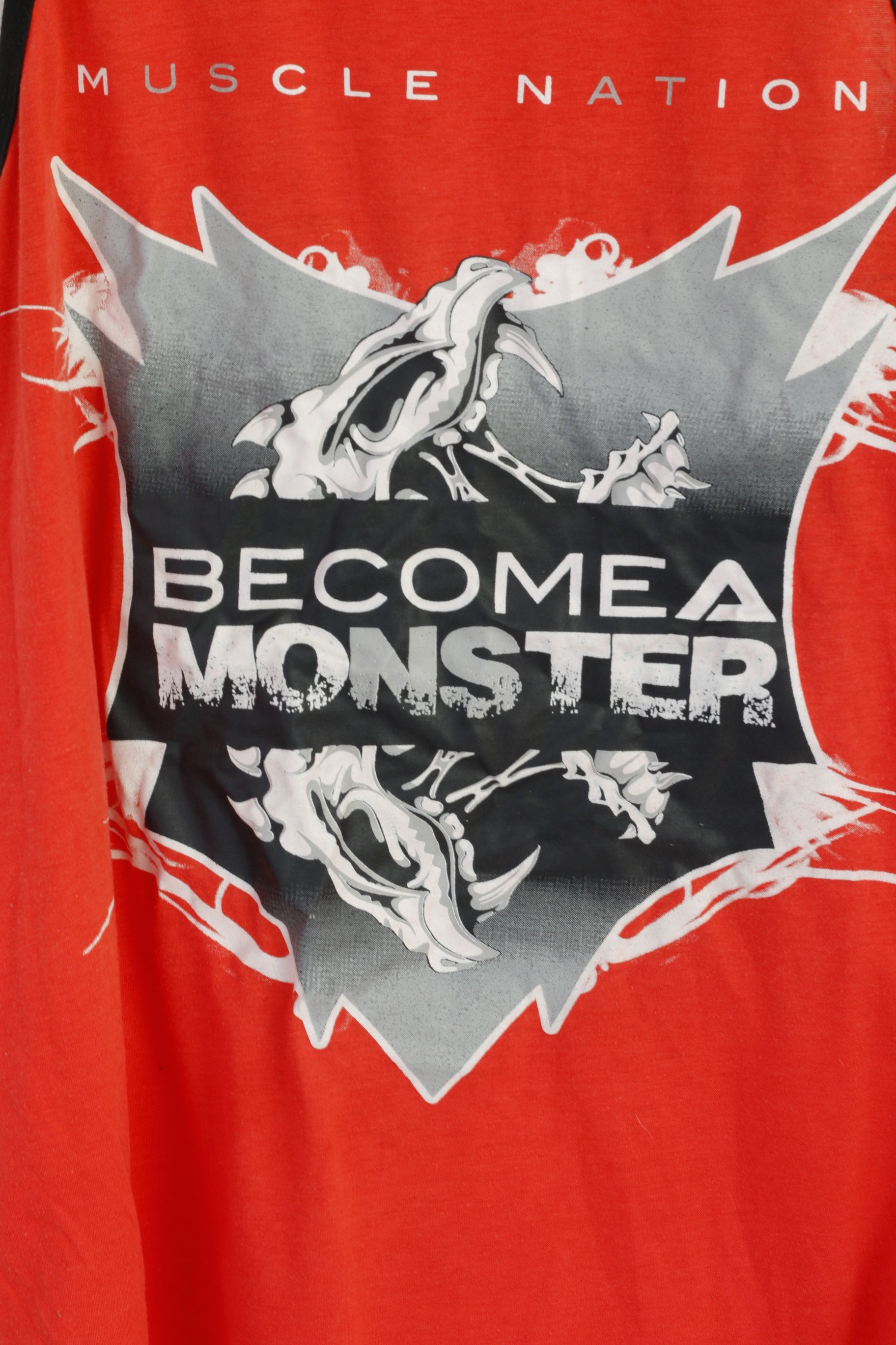 Alanic Men M Shirt Red Muscle Nation Sportswear Run Gym Tank Top