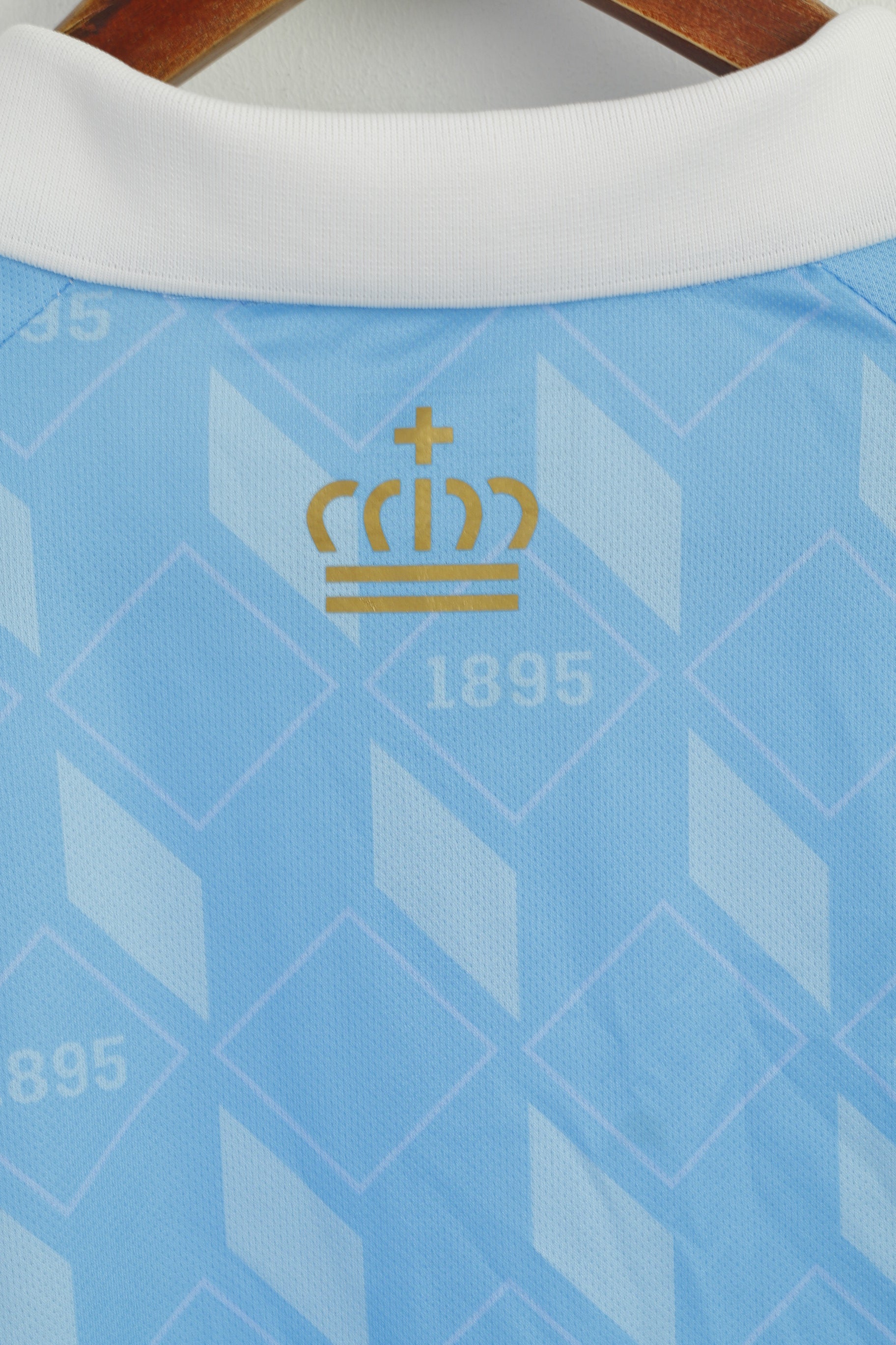 Adidas Men S Shirt Blue Shiny 1895 Royal Belgian FA Football Jersey Polo Top