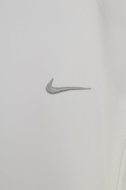 Nike femme M veste blanc vêtements d'extérieur Sport course à manches longues col complet Double fermeture éclair haut