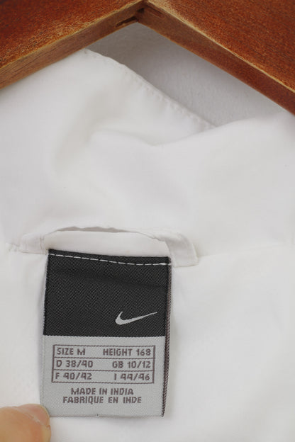 Nike femme M veste blanc vêtements d'extérieur Sport course à manches longues col complet Double fermeture éclair haut