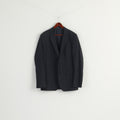 Hugo Boss Men 42 102 Blazer Navy Virgin Wool Striped Single Breasted Jacket