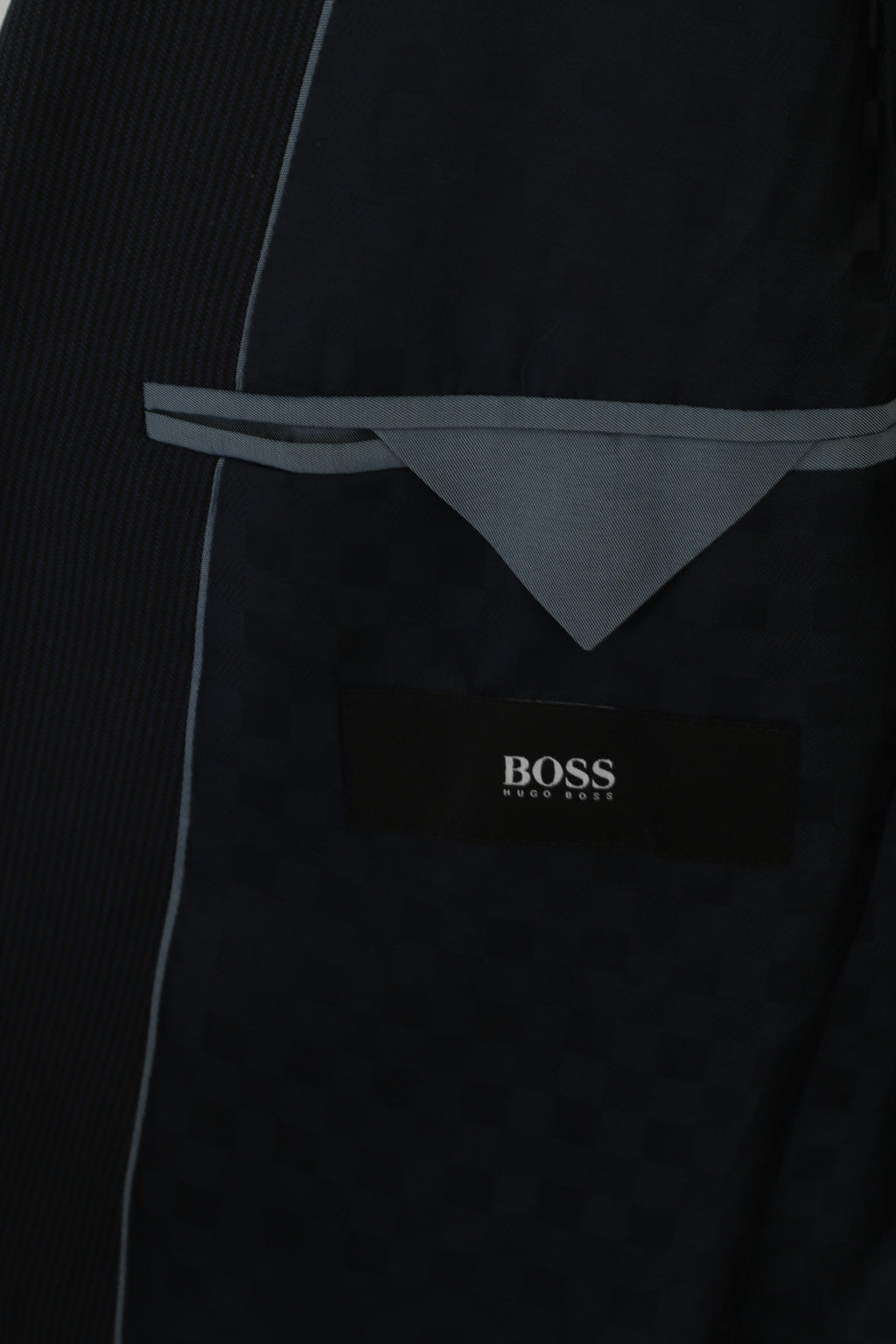 Hugo Boss Men 42 102 Blazer Navy Virgin Wool Striped Single Breasted Jacket