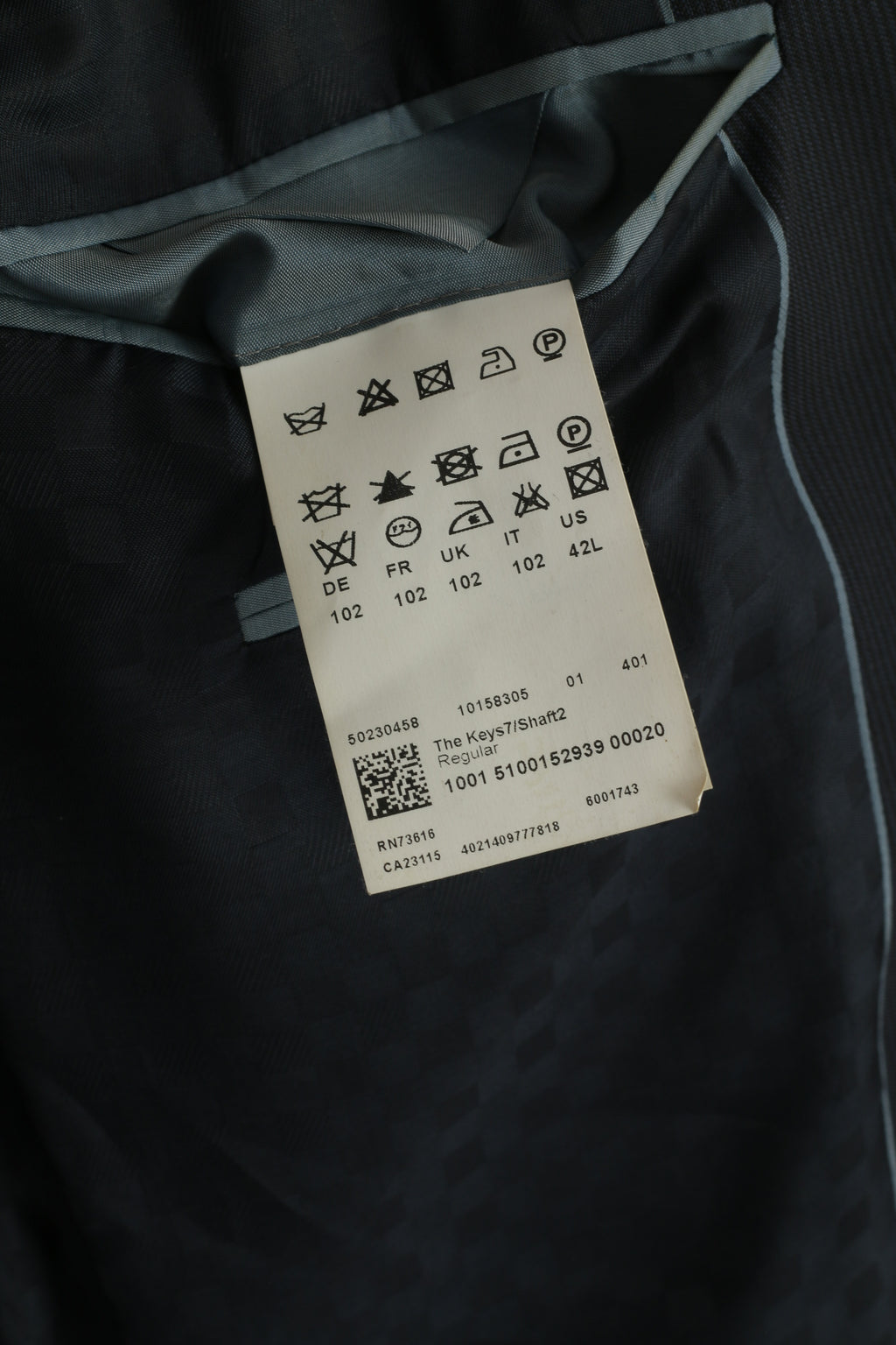 Hugo Boss Men 42 102 Blazer Navy Virgin Wool Striped Single Breasted Jacket