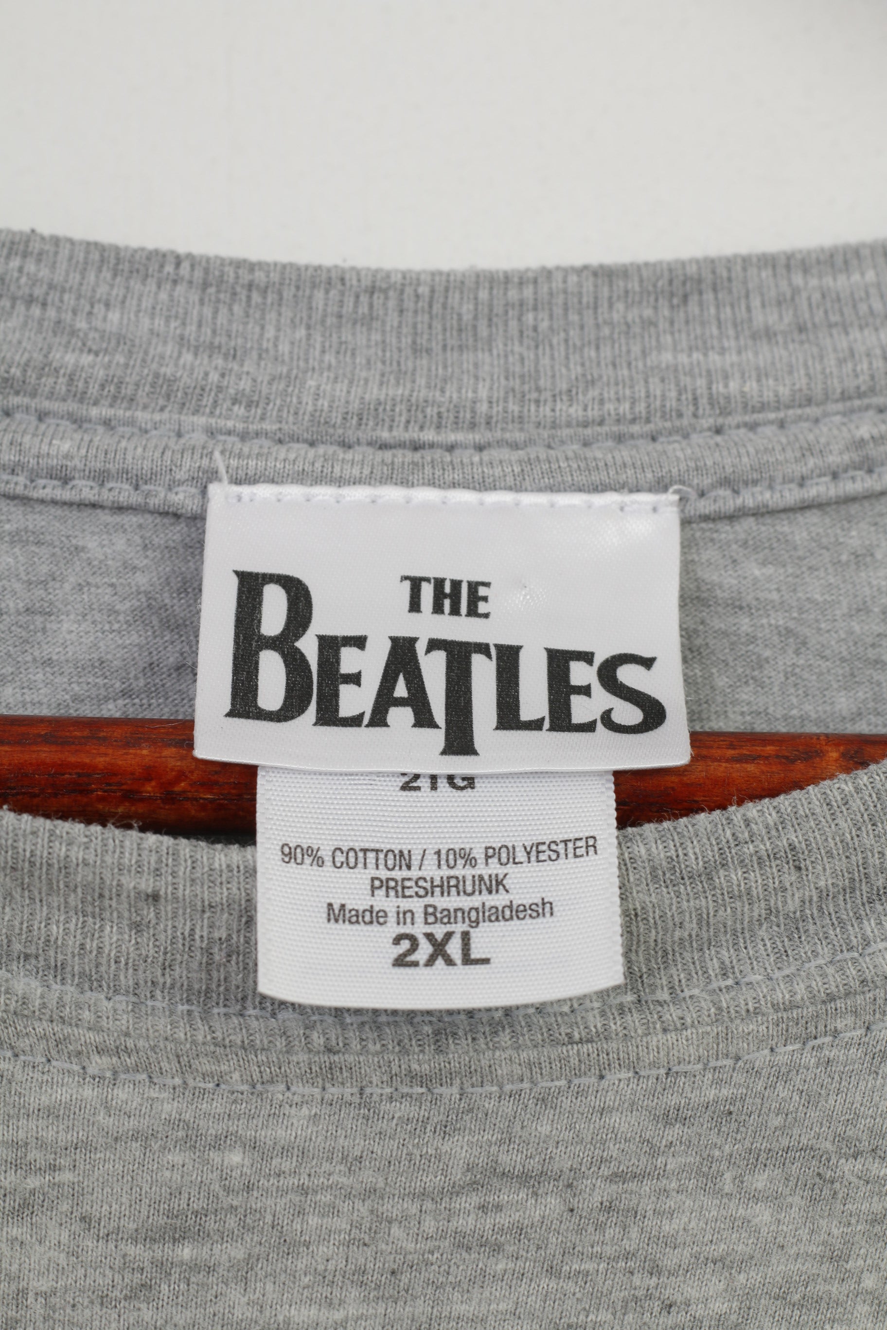 The Beatles Men 2XL T-Shirt Grey Short Sleeve Cotton Graphic People Vintage Top